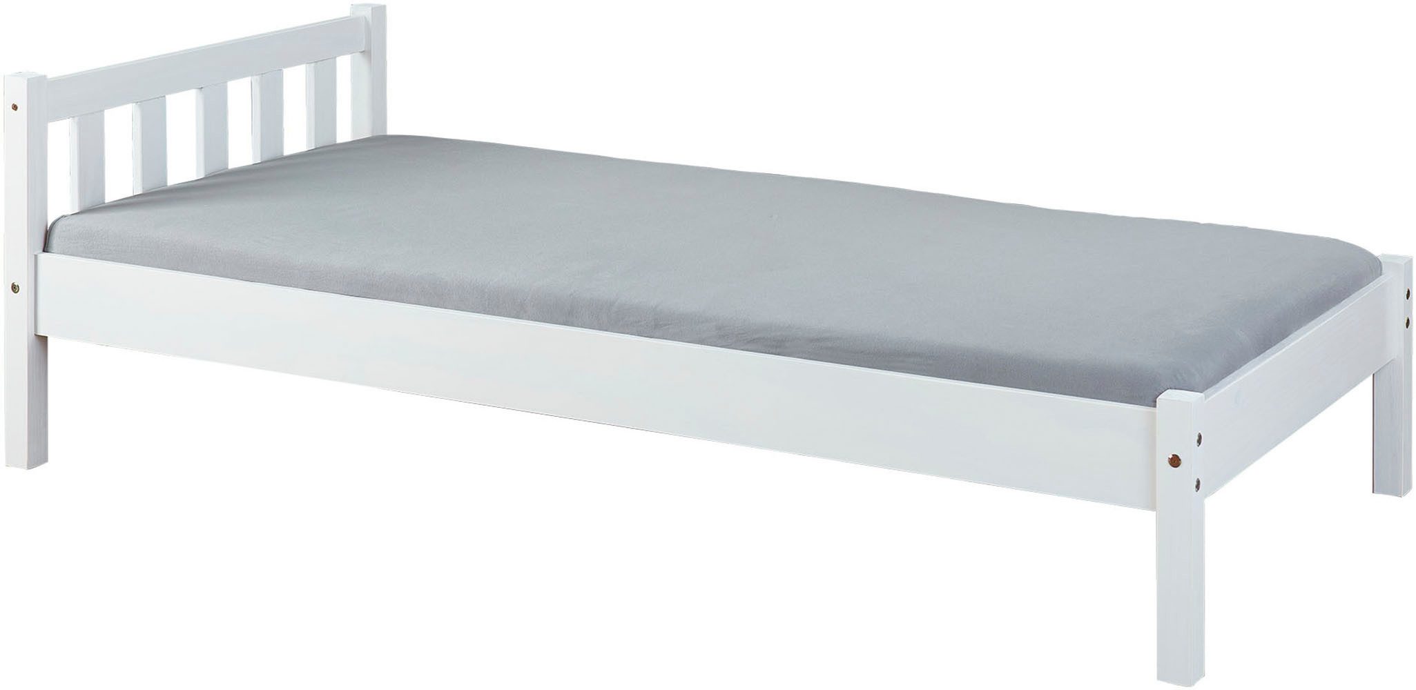 Inter Link Massivholzbett Vilmar, Einzelbett, Doppelbett, Gästebett, Jugendbett, Kiefer Massiv, ohne Lattenrost, 90/140 x 200 cm