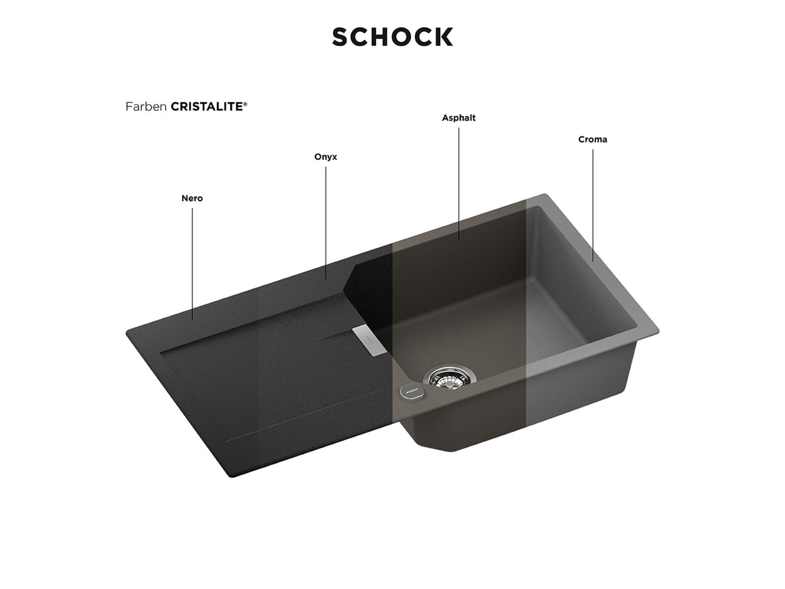 Schock Granitspüle, rechteckig, 58/50 cm, (1 St)