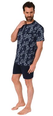 Normann Pyjama Herren Shorty Pyjama kurzarm Schlafanzug in Hawaiii-Hemden Optik