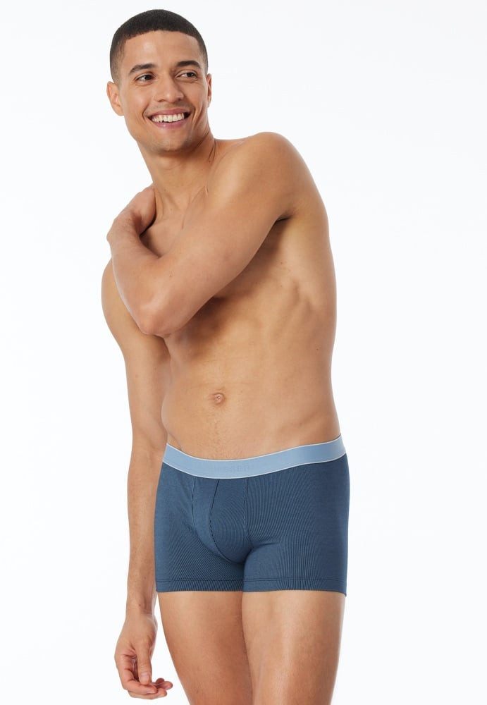 Schiesser Boxershorts Unterwäsche Shorts Modal gestreift blaugrau Herren - 1 Stück