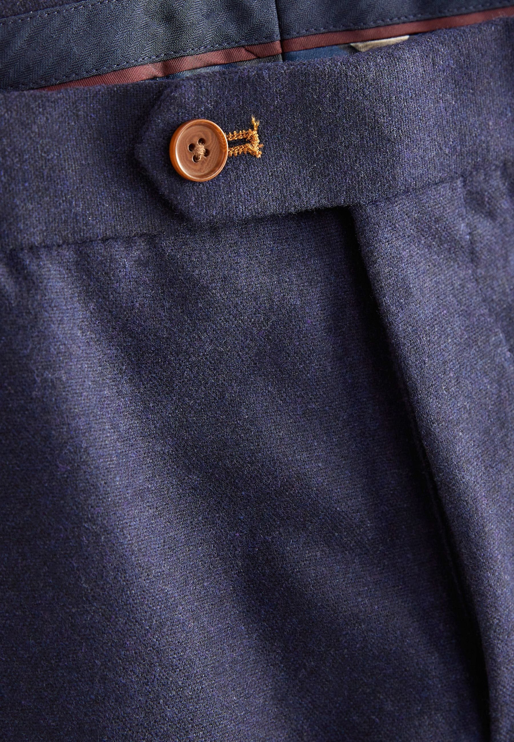 Next Anzughose Slim Fit Flanellanzug Besatz: (1-tlg) mit Hose