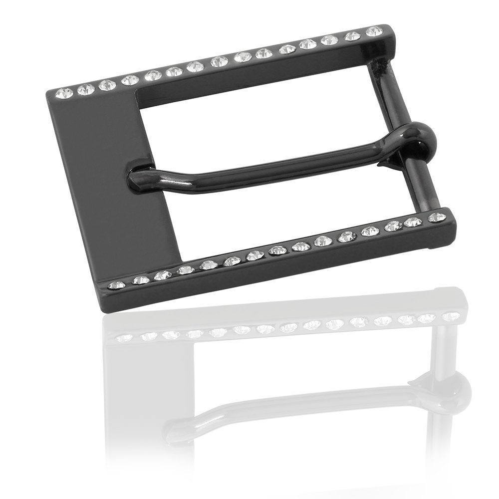 Gürtelschnalle 35mm Zamak Schwarz - Buckle Glamour - 325607530020