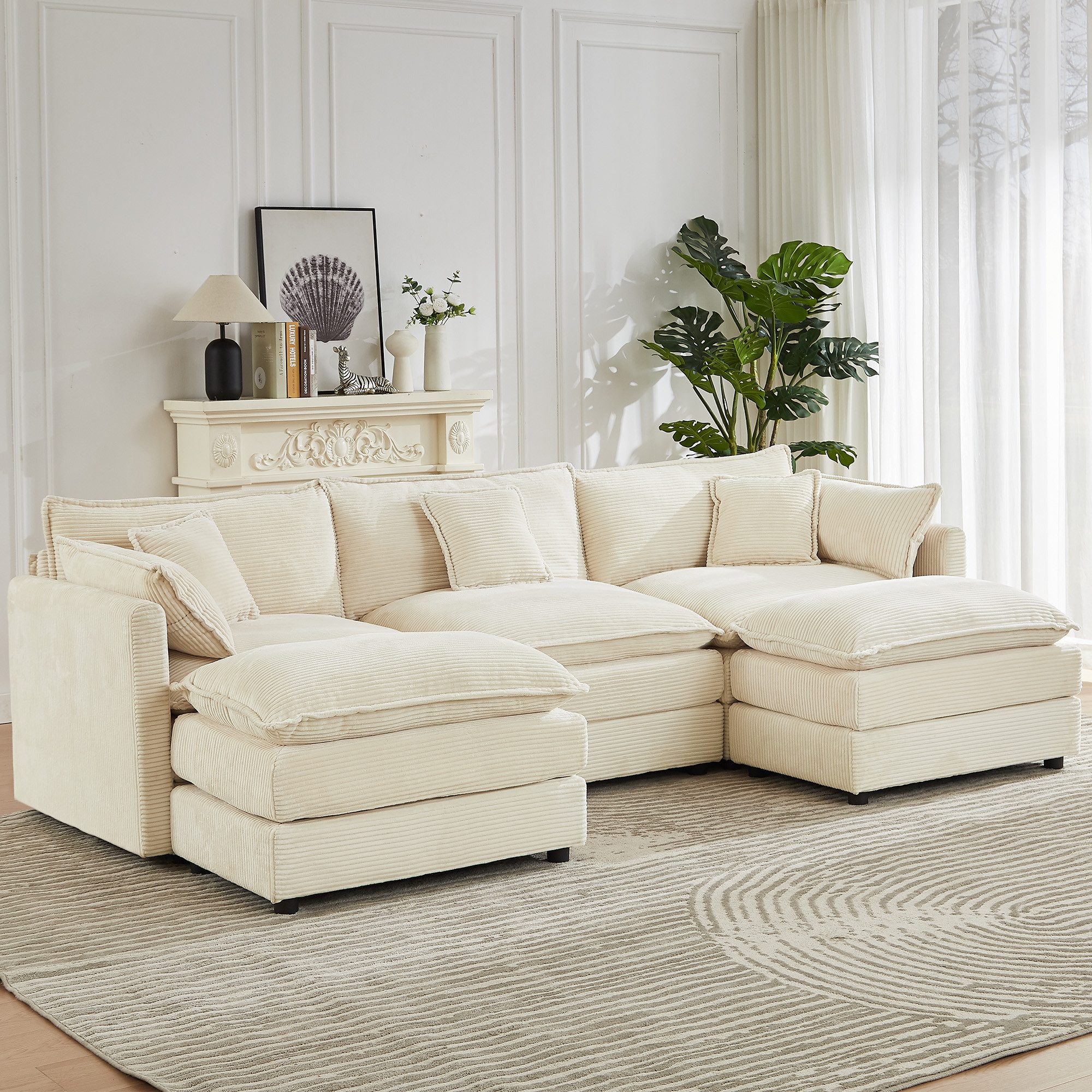 Jiexi Wohnlandschaft Sofa, multifunktionales Kombinationssofa, Freizeitsofa