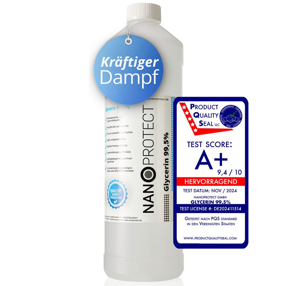 Handseife Glycerin 99,5%, 1 Liter (1,25 kg), Rein pflanzliches Glycerol
