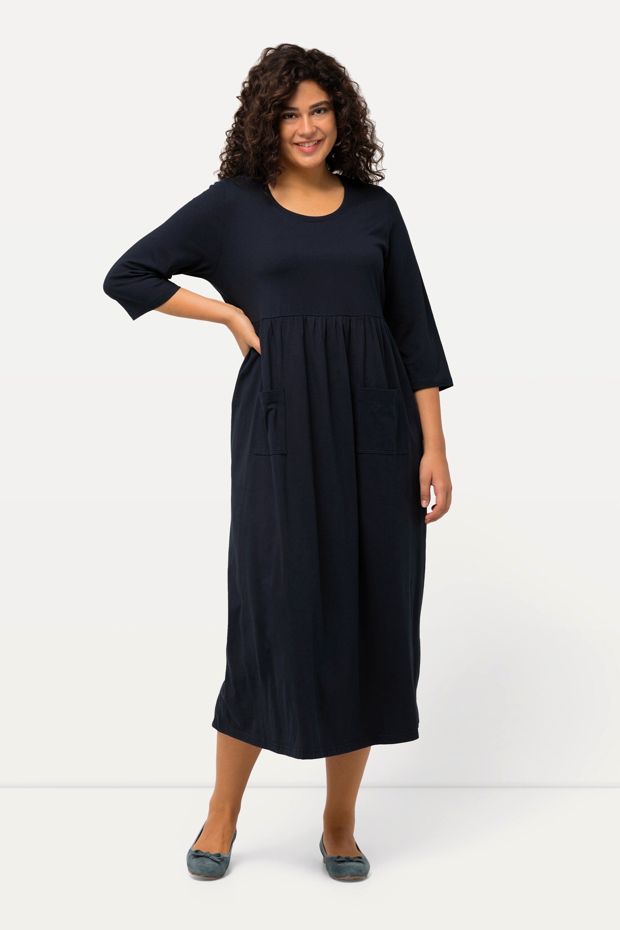 Ulla Popken Maxikleid Jerseykleid A-Linie Empirenaht günstig online kaufen