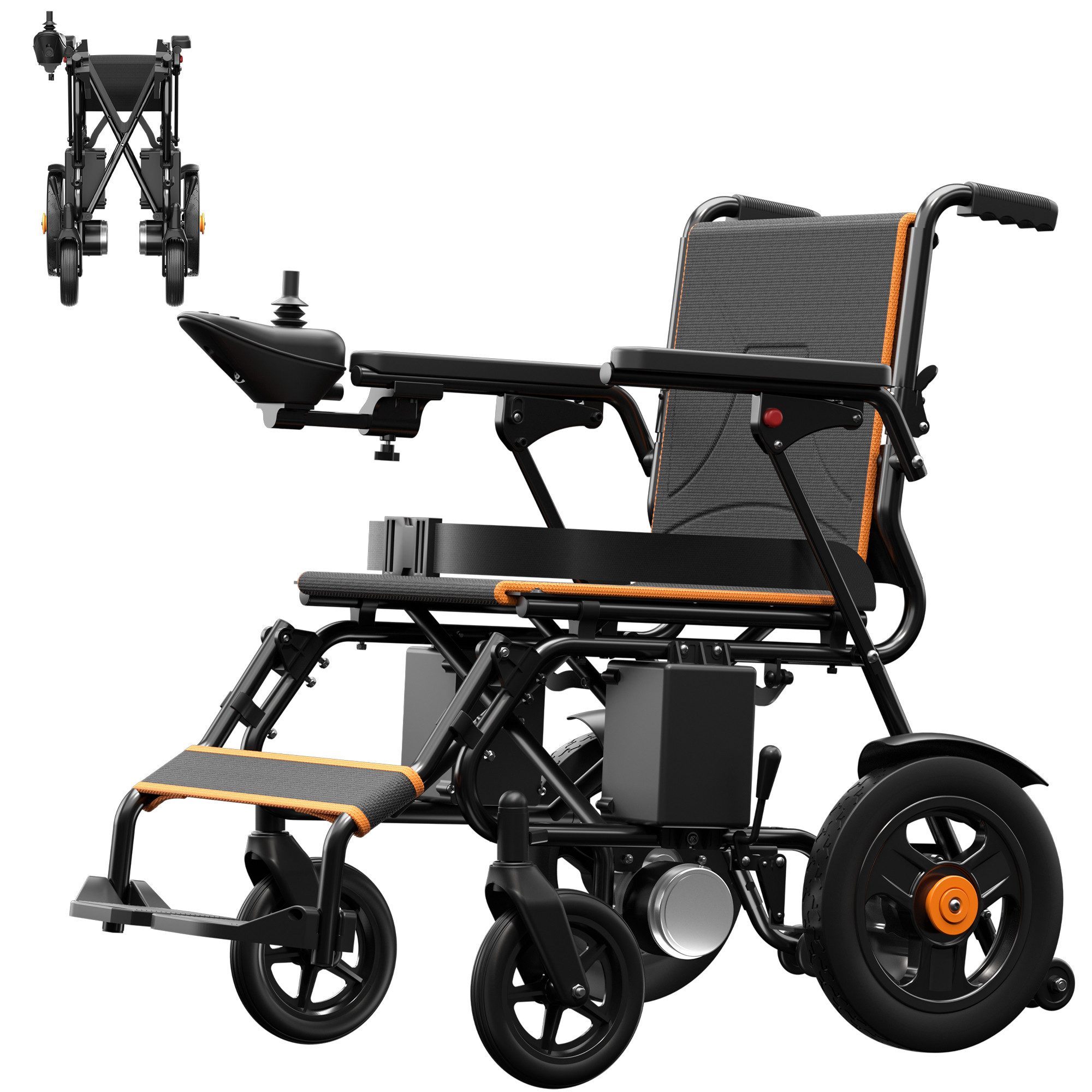 ChaCool Elektrorollstuhl Rollstuhl Faltbar Leicht Maximale Tragfähigkeit 100 kg, 2x250W, 6,00 km/h E-Rollstuhl