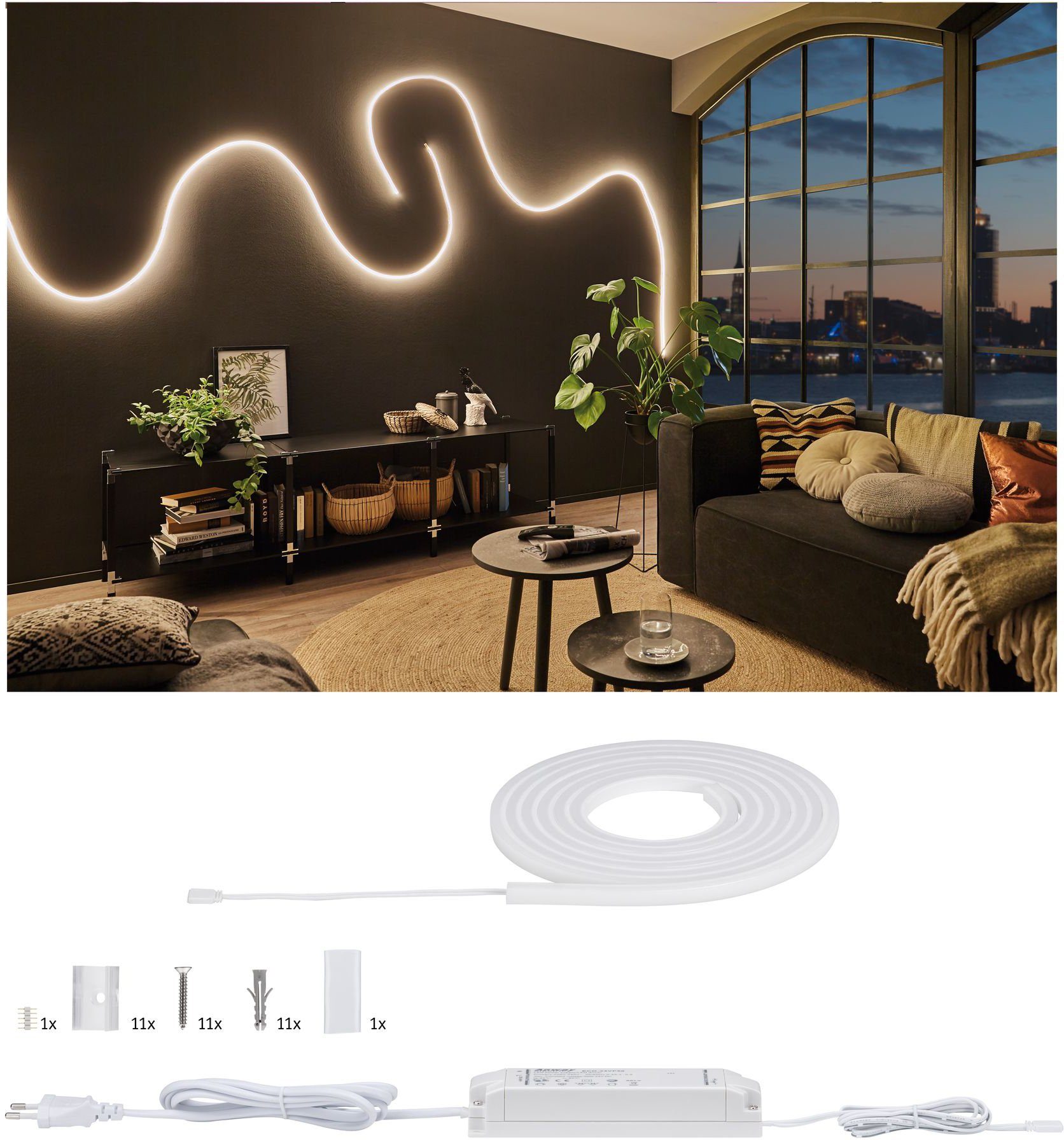 Paulmann LED-Streifen MaxLED Flow Warmweiß 37W Basisset 3m