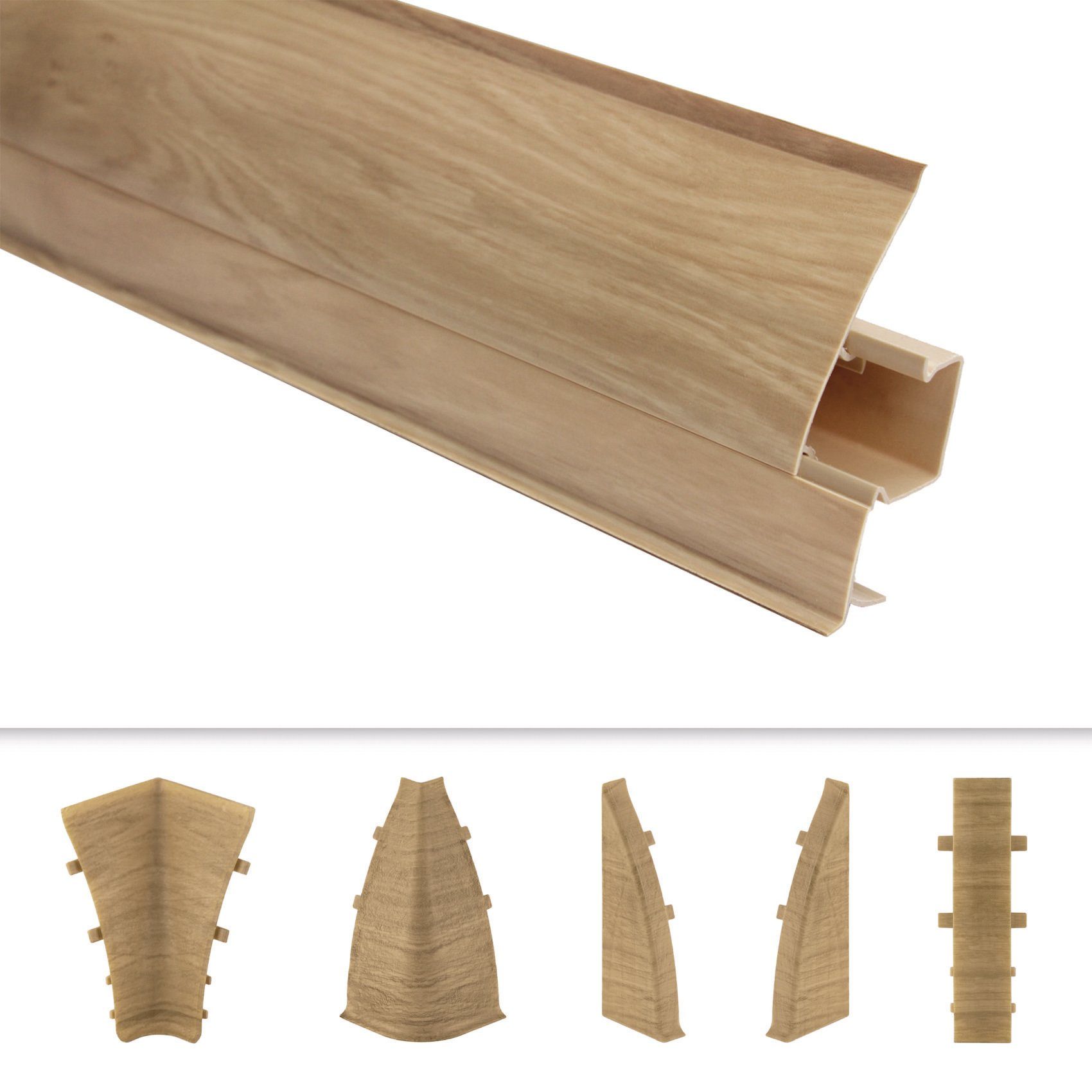 Lemal Sockelleiste, PVC 65x23mm - Fußleisten mit Kabelkanal - (10 Meter / 5 günstig online kaufen