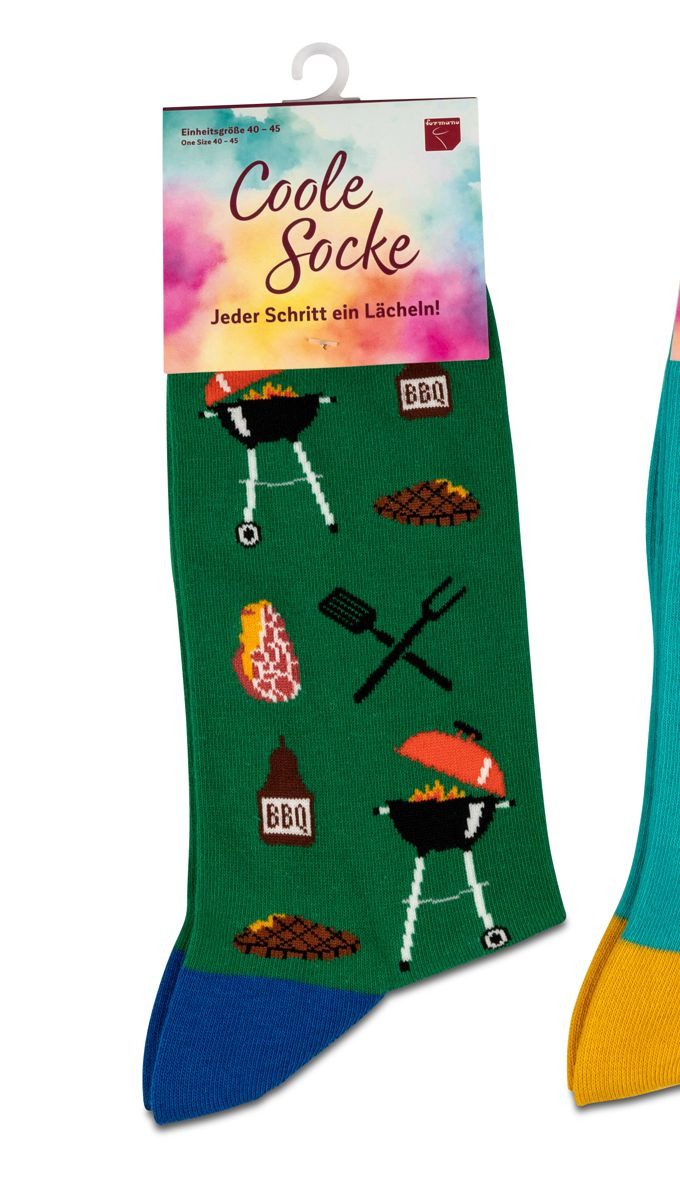 Socken Coole Socke Grill grün - One Size 40 - 45