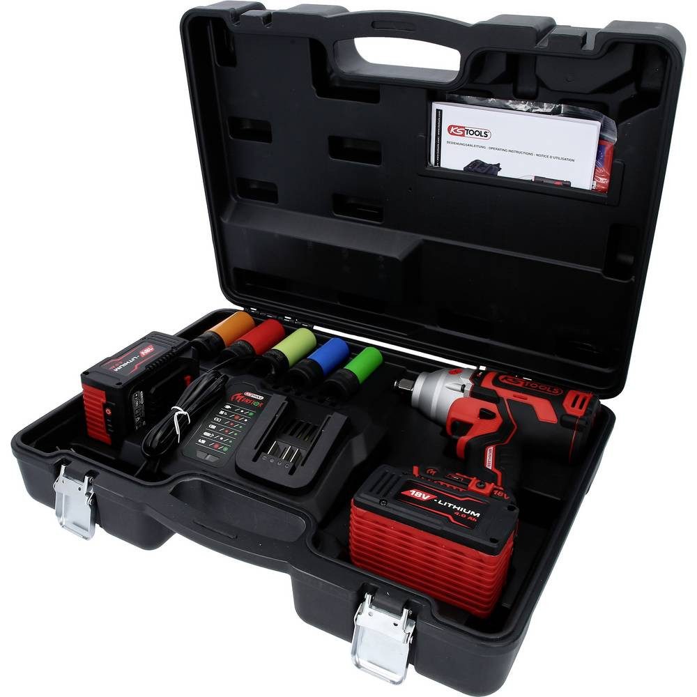 KS Tools Schlagschrauber eMONSTER 1/2“ Brushless-Akku-Schlag-Schrauber-Satz, 9-tlg 515.6100