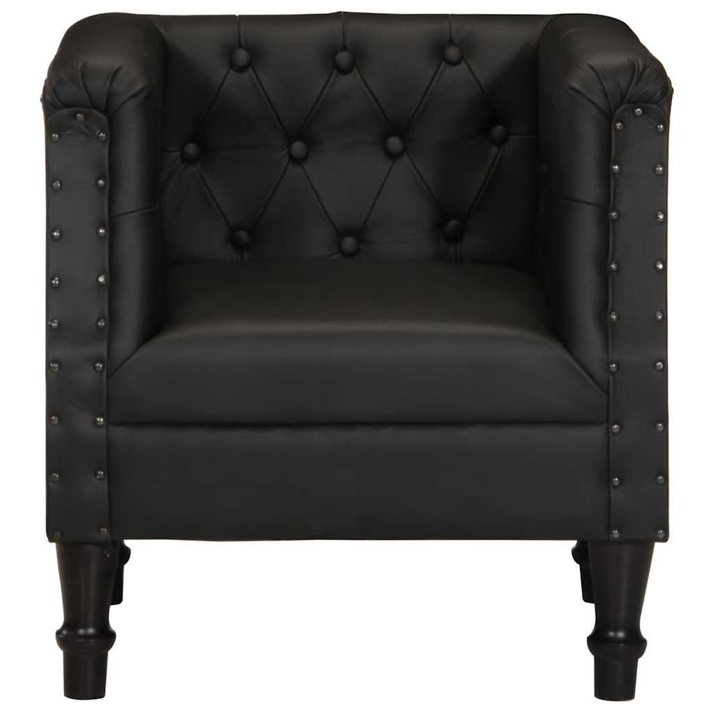 vidaXL Sessel Sessel Schwarz Echtleder (1-St)
