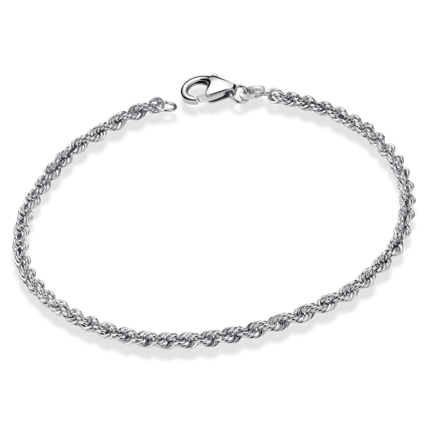 Materia Armkette Damen Silber Kordelkette 19cm SA-105, 925 Sterling Silber, günstig online kaufen