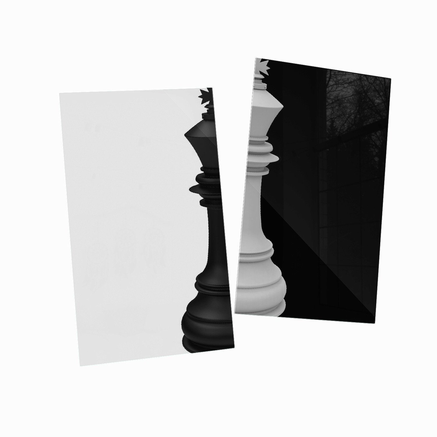 Wallario Herd-Abdeckplatte Schachfigur schwarz-weiß, ESG-Sicherheitsglas, 5mm Noppen), verschiedene inkl. tlg., (Glasplatte, Größen 2
