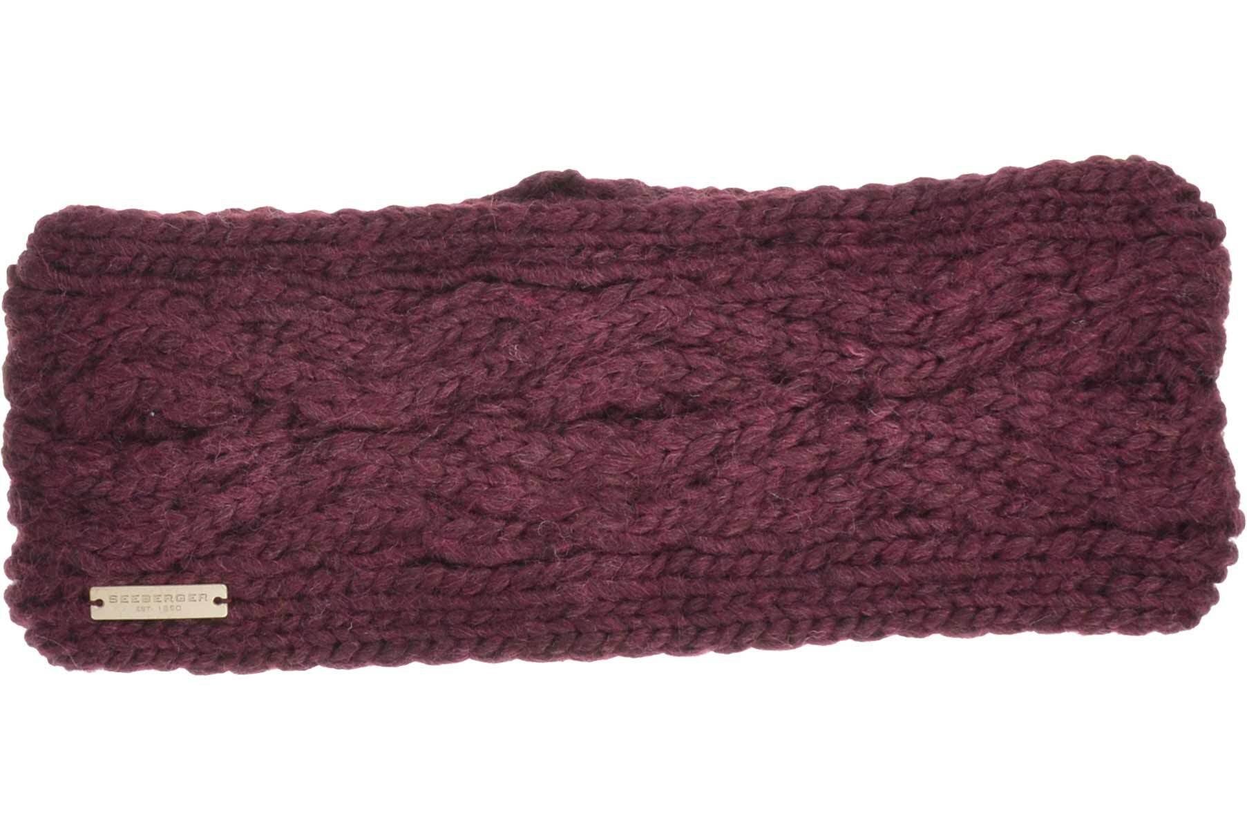 Seeberger Stirnband Strick Stirnband mit Zopfmuster 19177-0 burgund | Stirnbänder