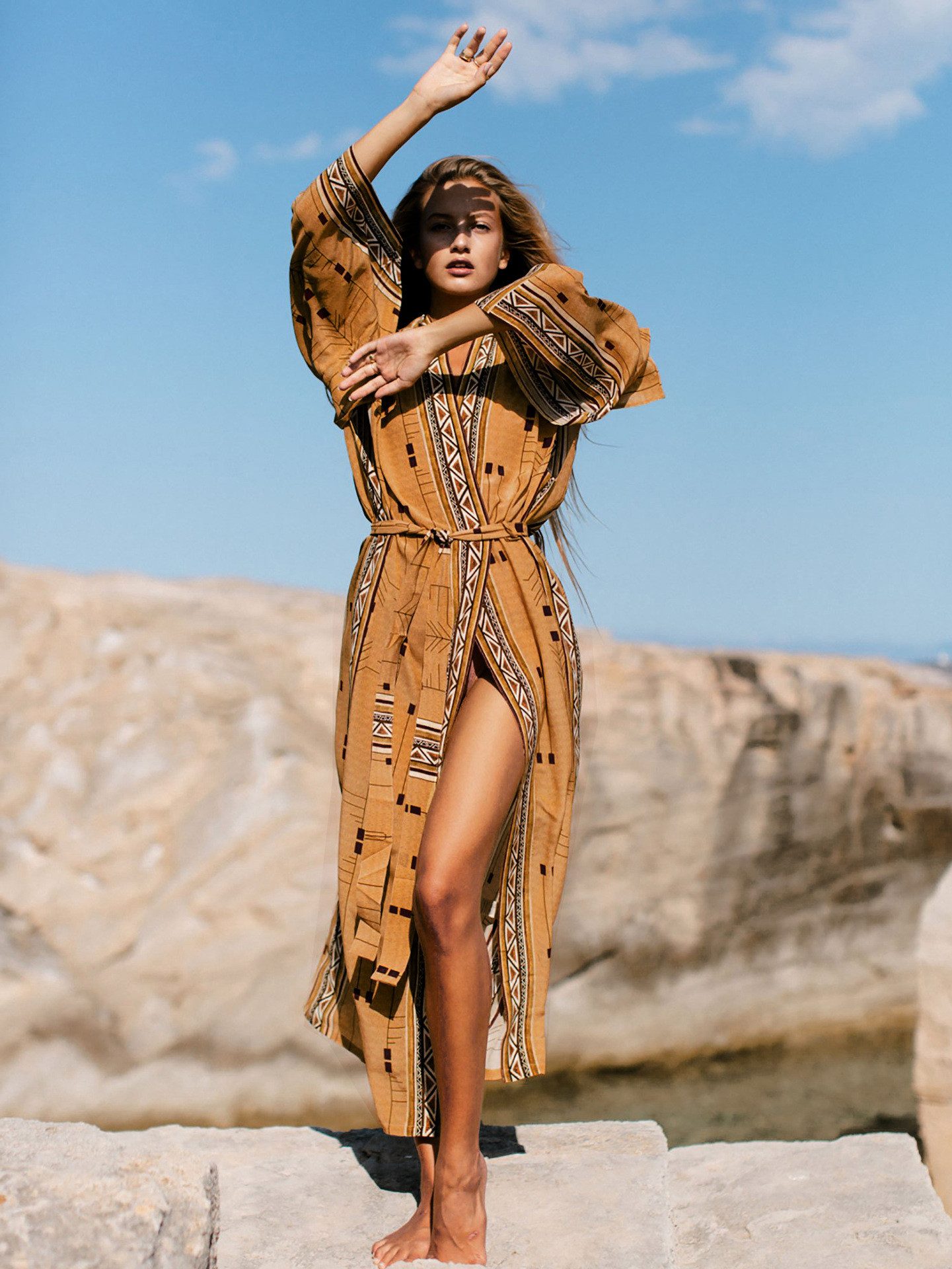RWEUOQ Strandkleid Boho Strandkleid Sommer Cover günstig online kaufen