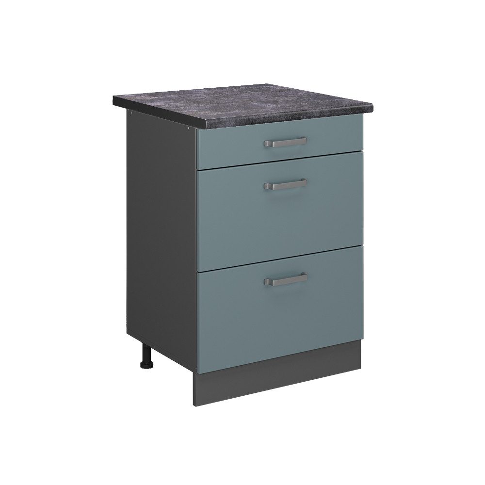 Vicco Unterschrank R-Line, Blau-Grau/Anthrazit, 60 cm günstig online kaufen