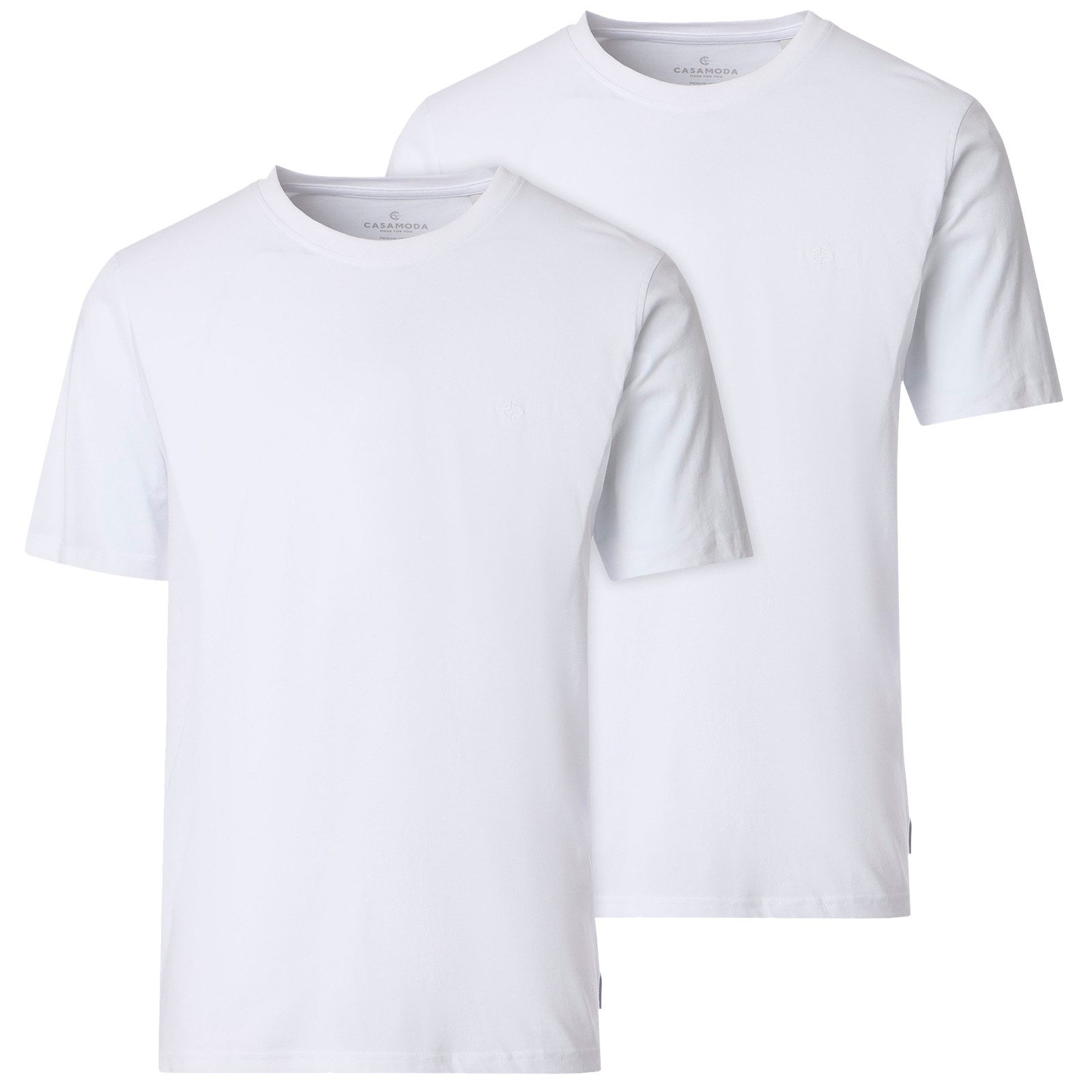CASAMODA Rundhalsshirt CasaModa Doppelpack Übergrößen T-Shirts weiß