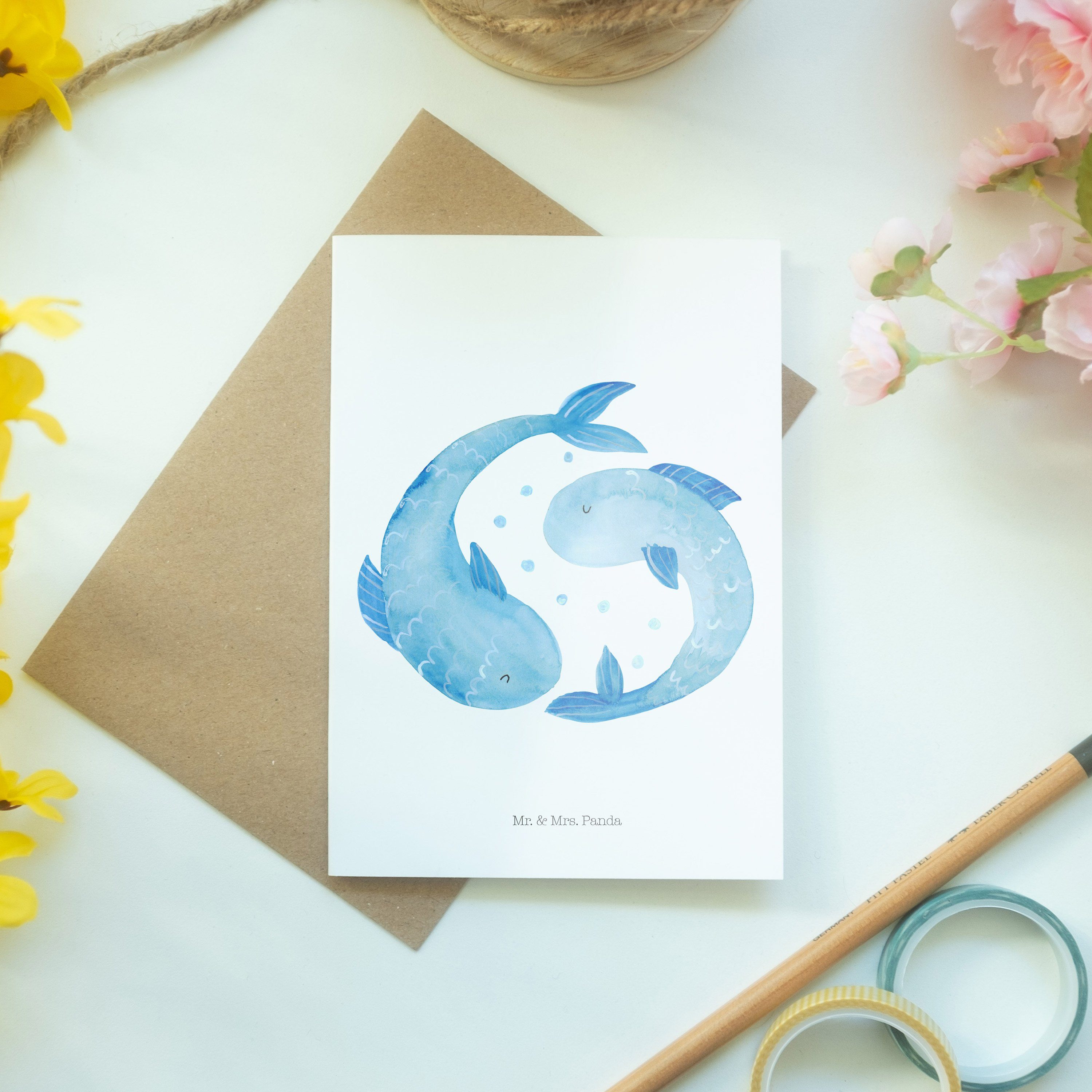 - Weiß Geburtstagskarte, Widder Mr. Mrs. Grußkarte & - Geschenk, Hochzeitskarte Astrologie Panda