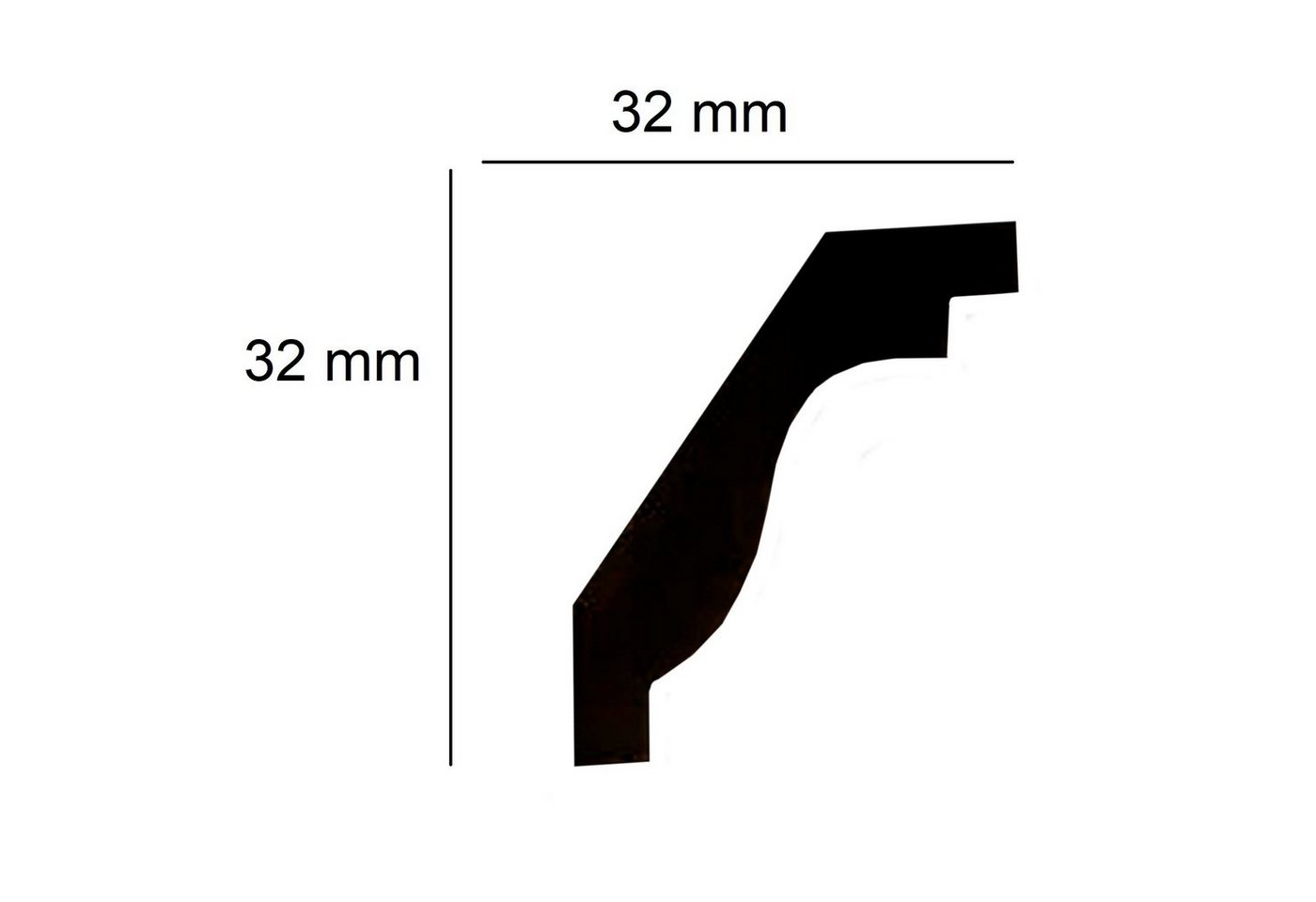Thumbnail - PROVISTON Stuckleiste Polyurethan, 32 x 32 x 2000 mm, Weiß, Deckenleiste, Kleben, Polyurethan, 1-St.