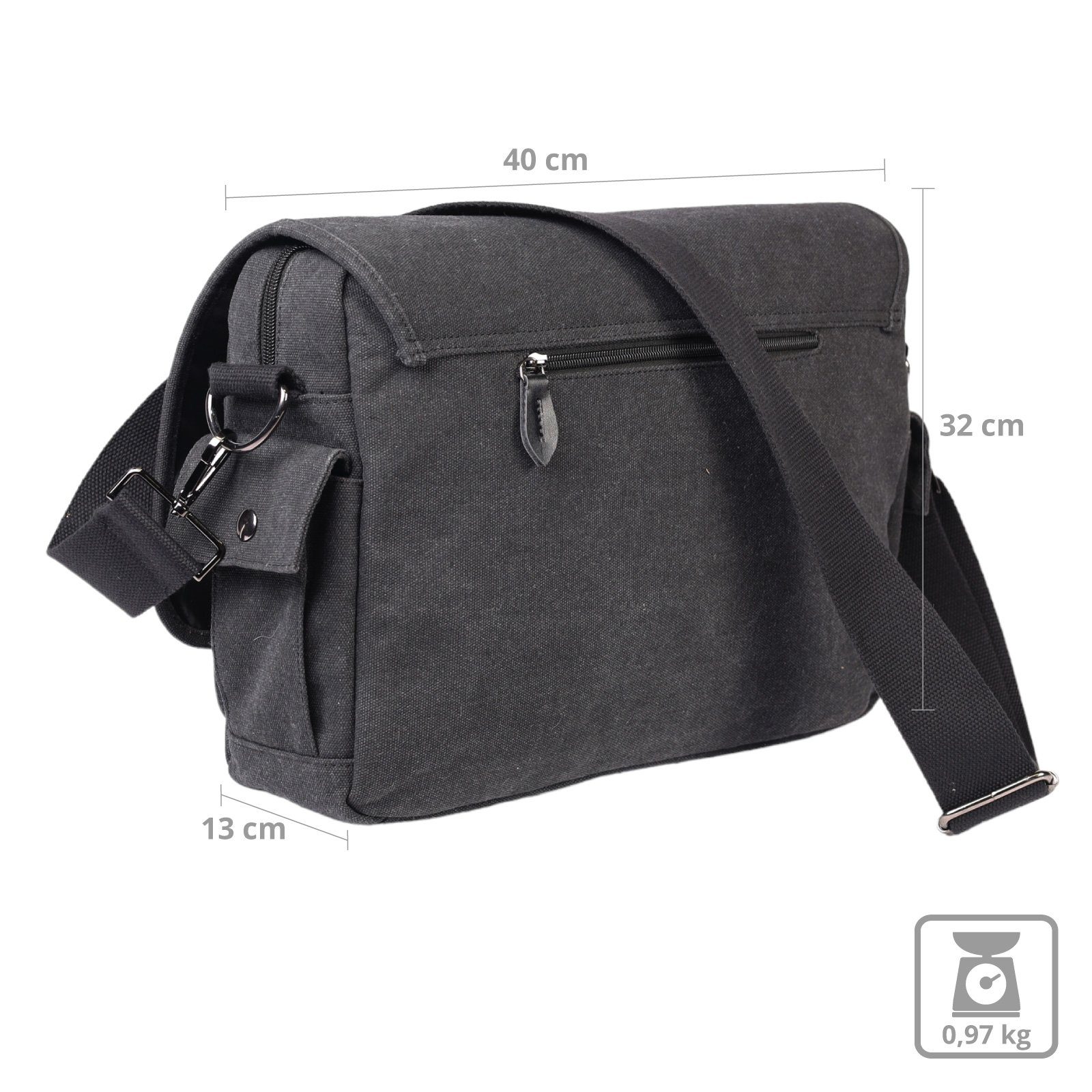 Yakfield Reisetasche Umhängetasche Everest Canvas Messenger, Bag Laptop Sch günstig online kaufen