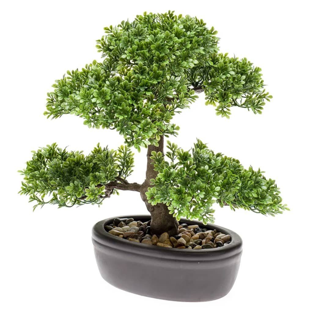 Kunstrasen Kunstpflanze Bonsai Mini-Ficus Grün 32 cm 420002, Emerald, Höhe: 32 mm