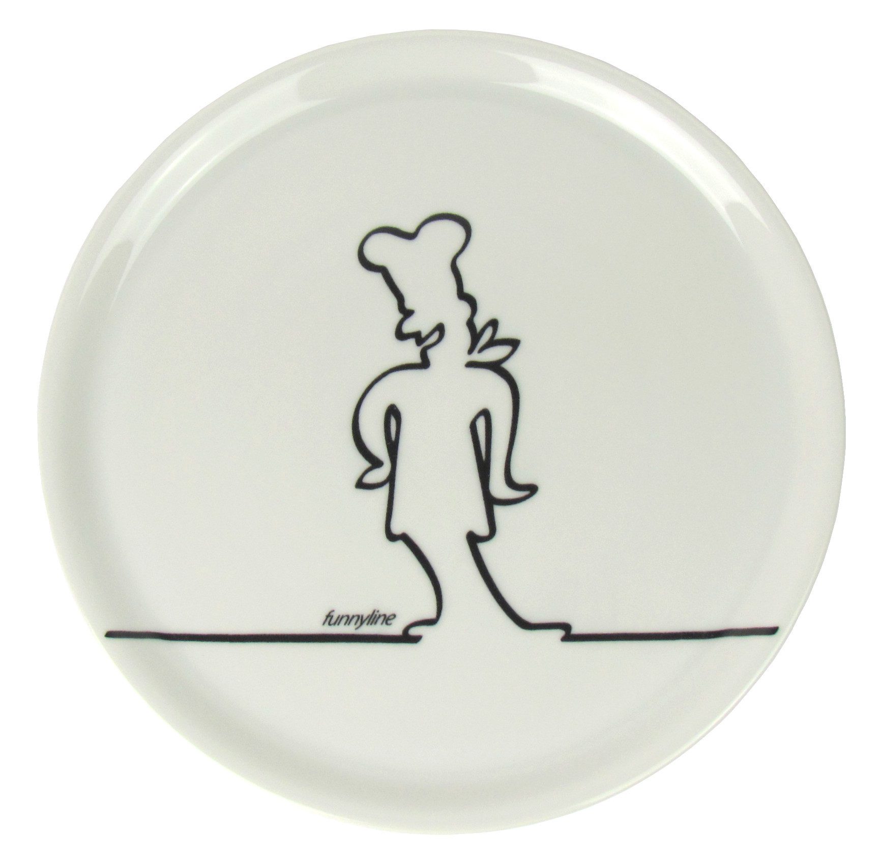 Saturnia Pizzateller Ø31cm aus Porzellan mit lustigem Koch-Motiv, 2er 4er oder 6er Set