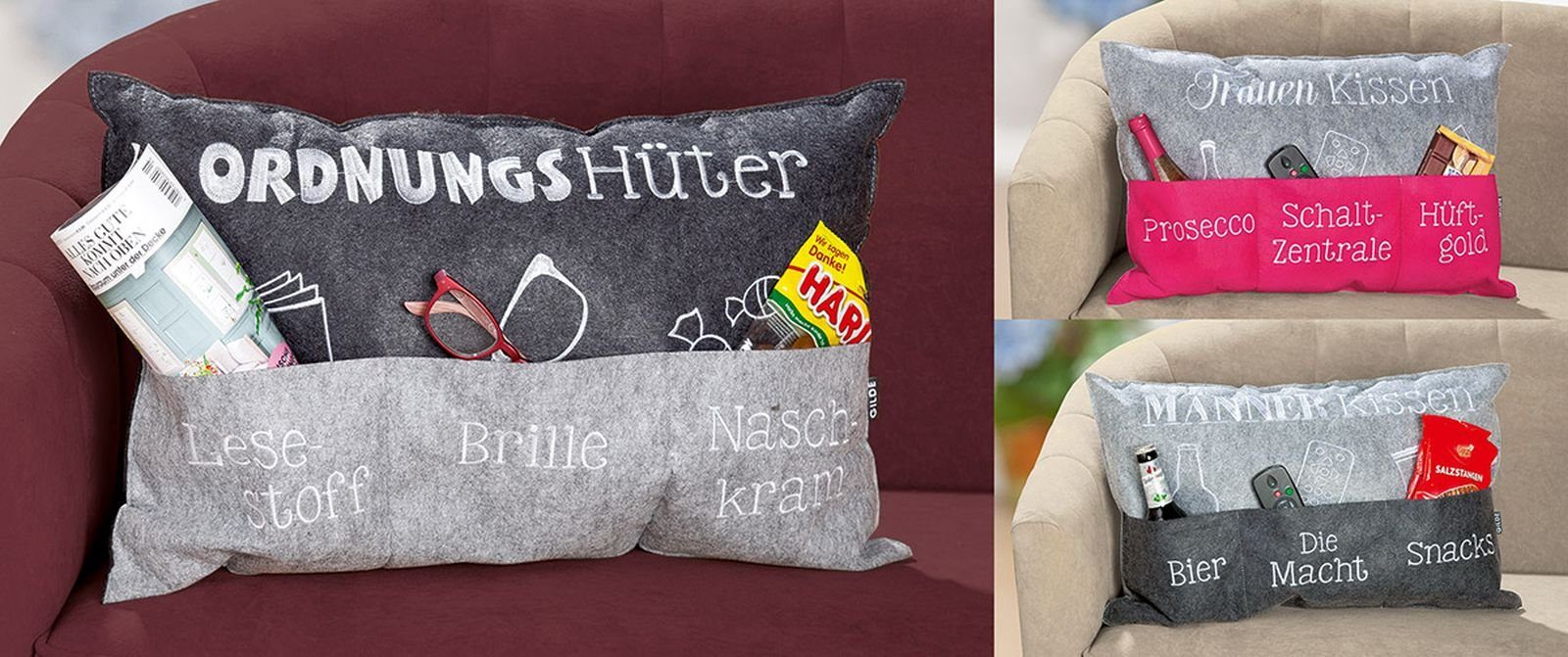 GILDE Umhängetasche Filz Меню Подушки Serie 9, Set aus einer Seie