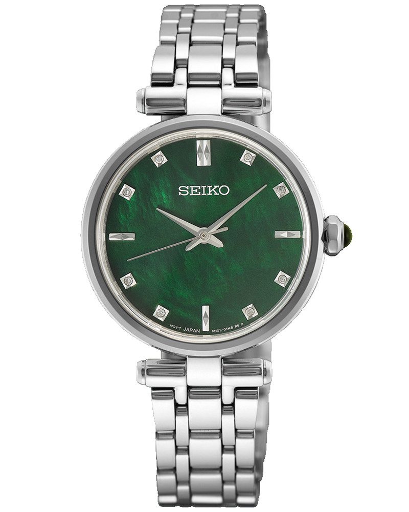Seiko Quarzuhr HGH006P1, Armbanduhr, Damenuhr, Edelstahlarmband, analog, Diamant