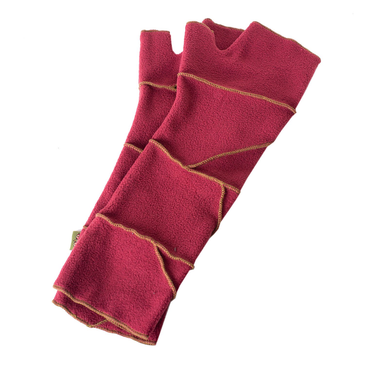 Vishes Armstulpen Warme Patchwork Fleece Handstulpen mit farblich abgesetzten Nähten Alternative Bekleidung, Ethno, Hippie, Retro Style