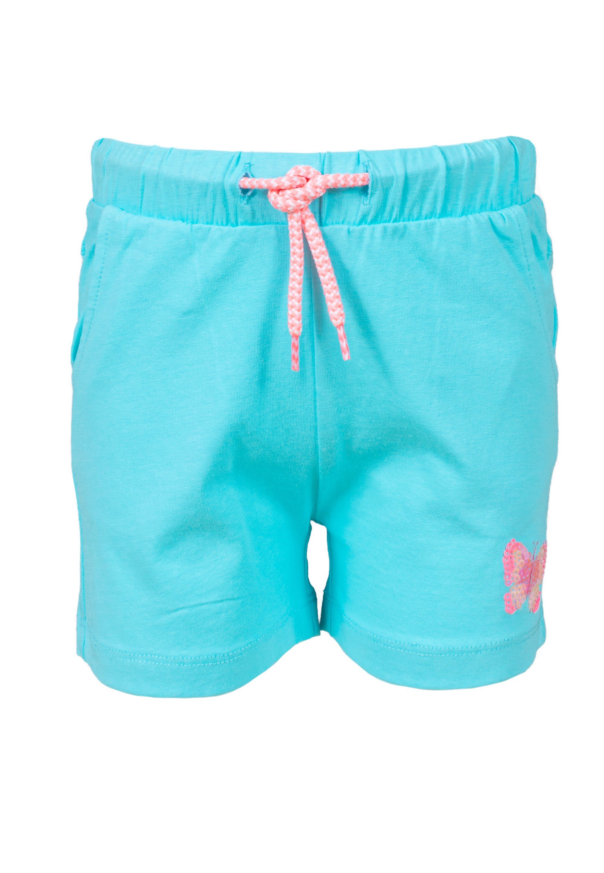 Sequins AND SALT (1-tlg) PEPPER Butterfly Shorts Shorts cyan