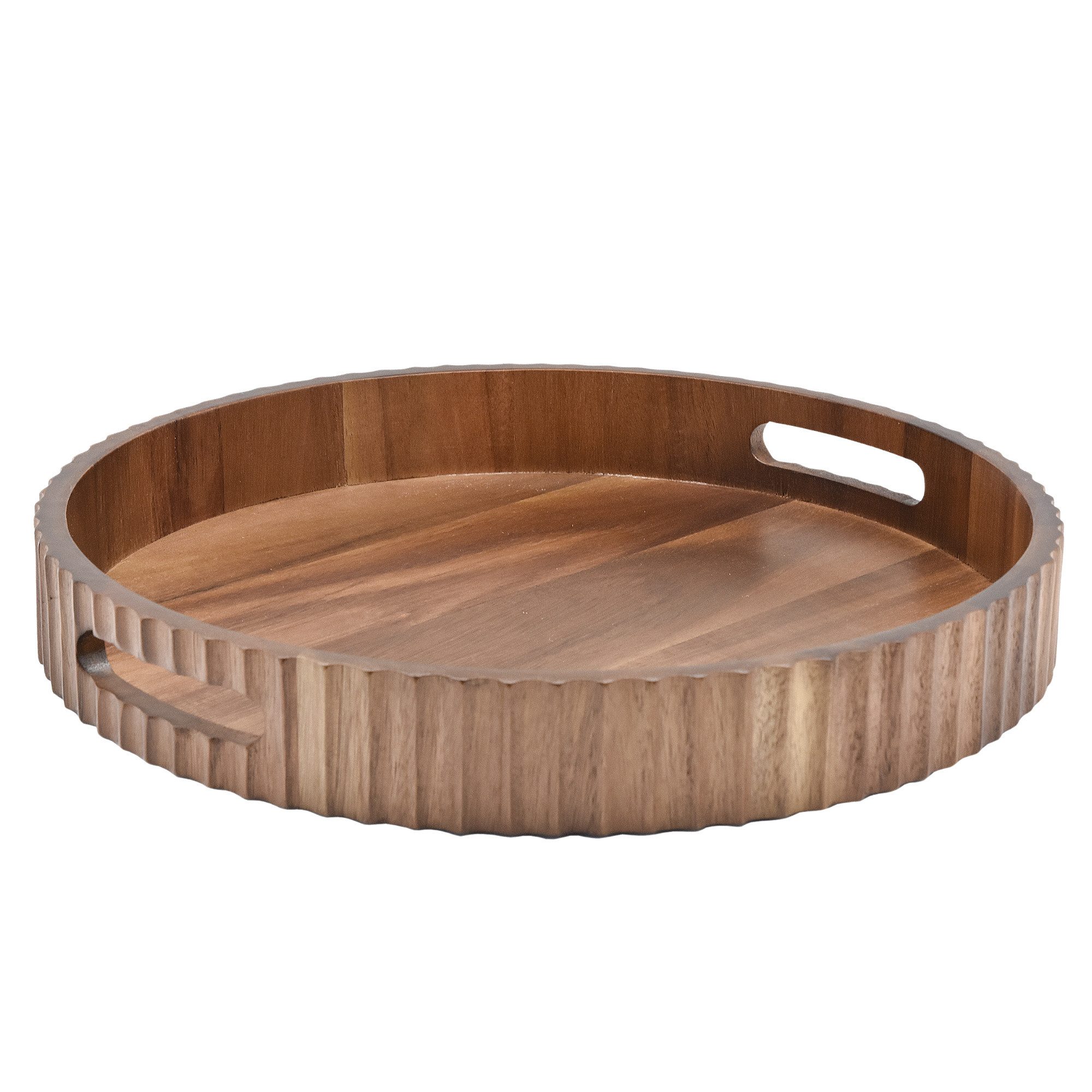 Zoha Servierschale Stripe Schüssel - Handgefertigte Akazienholz Schale, (1-tlg), Handgefertigtes Akazienholz