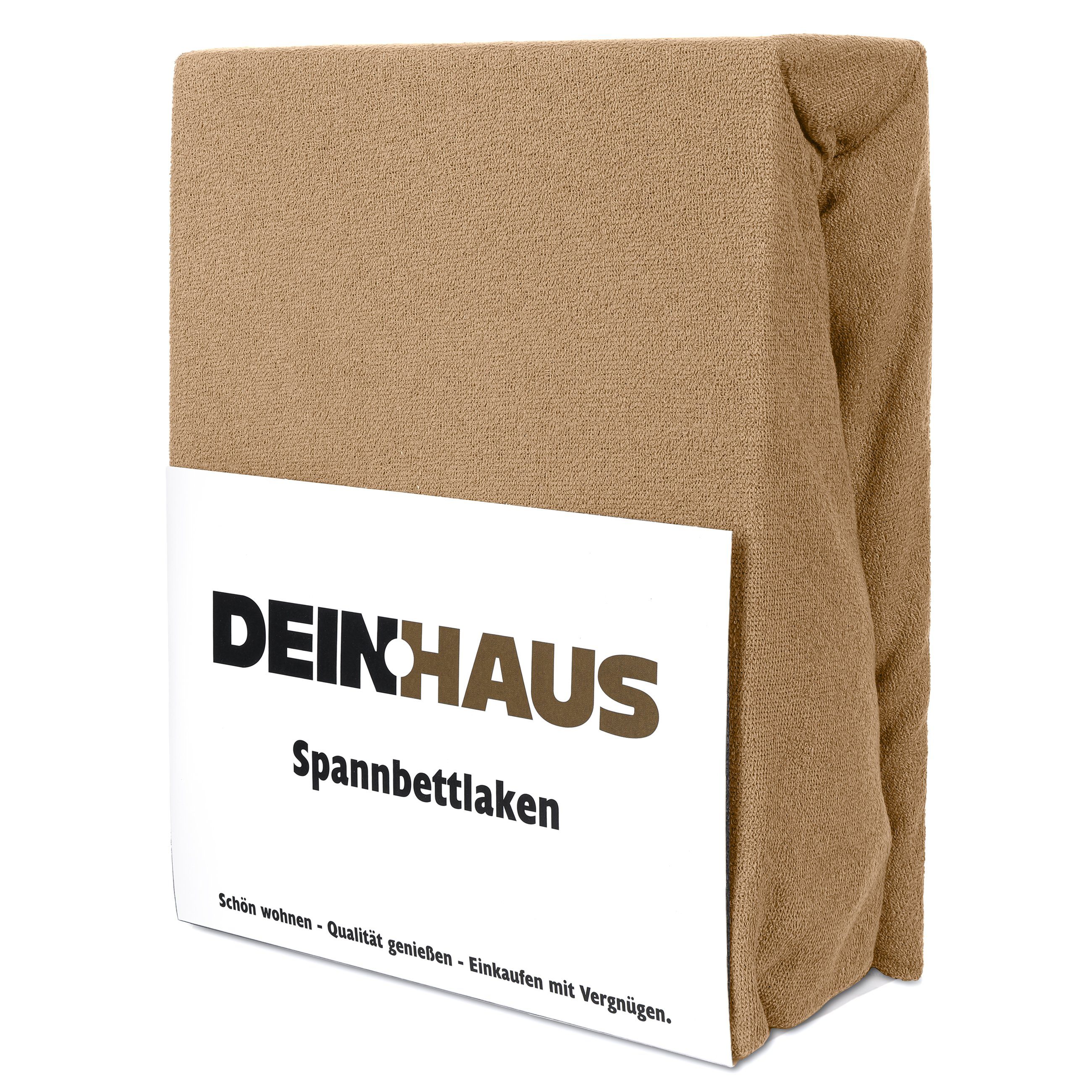 DH DEIN . HAUS Spannbettlaken Frottee SOFT, Baumwolle, Gummizug: rundum, (1 Stück), weich saugfähig atmungsaktiv Rundumgummi formstabil bis 20 cm