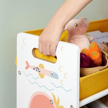 SONGMICS Spielzeugtruhe Kinderzimmerregal, mit 12 Stoffboxen