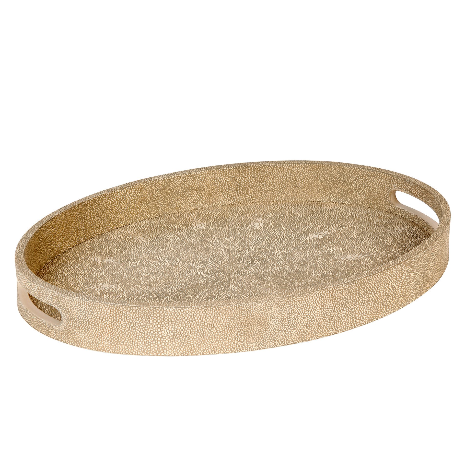 Tablett NinonTablett oval, 48x34x6 cmRochenimitat, sand