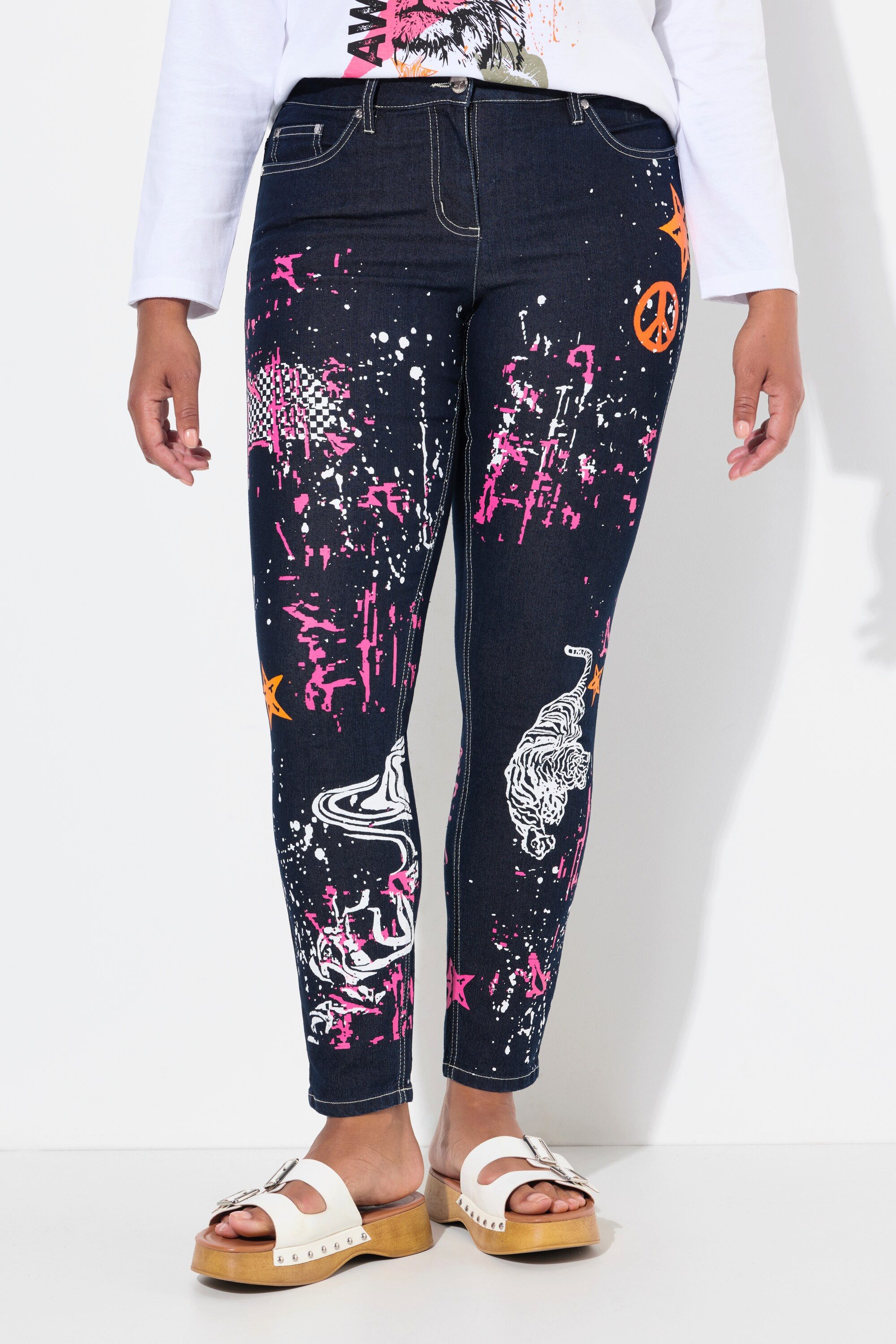 Angel of Style 5-Pocket-Jeans Jeans Slim Fit Print-Mix 5-Pocket günstig online kaufen