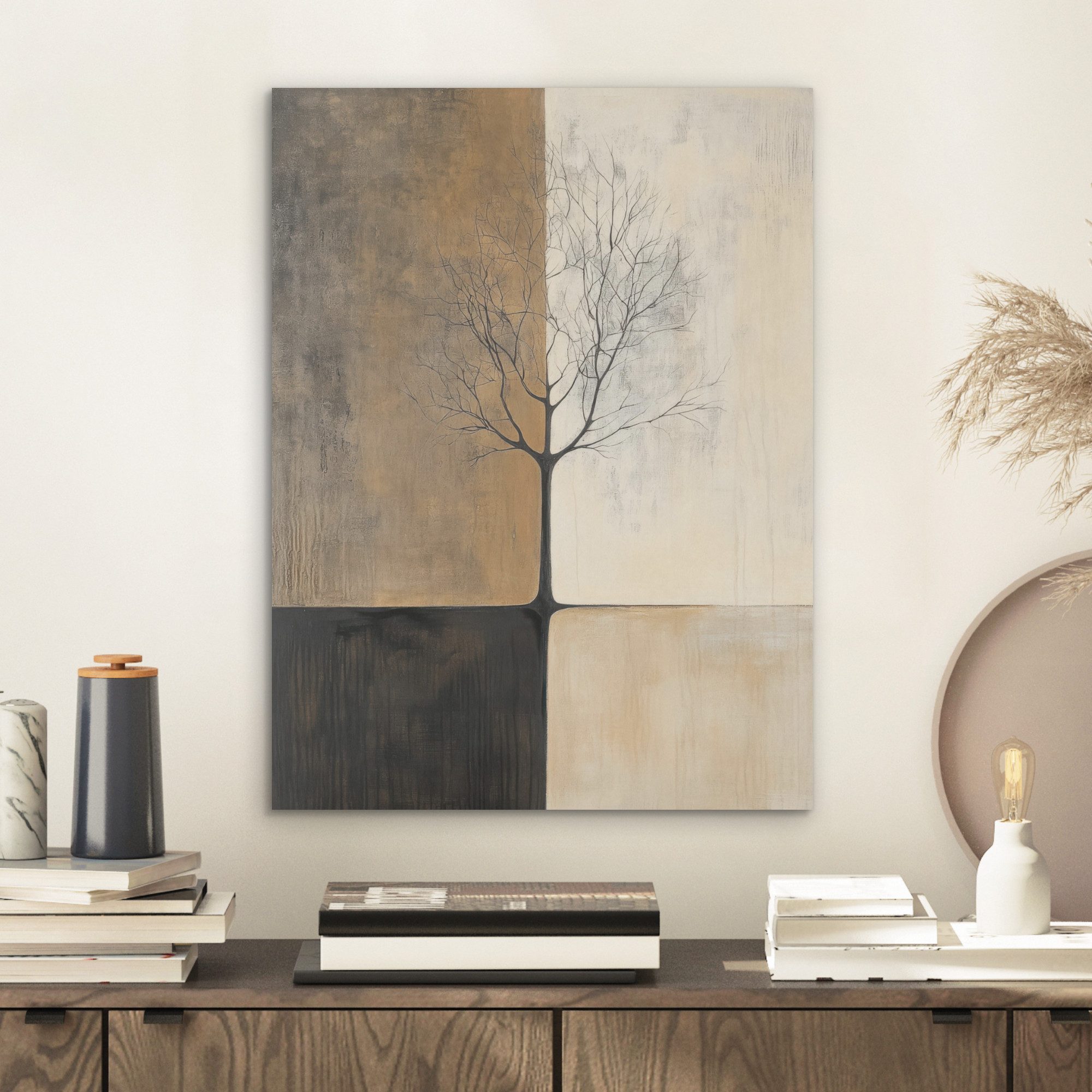 MuchoWow Gemälde Baum - Ebenen - Äste - Farbverlauf, Fotodruck (1 St), Akus günstig online kaufen