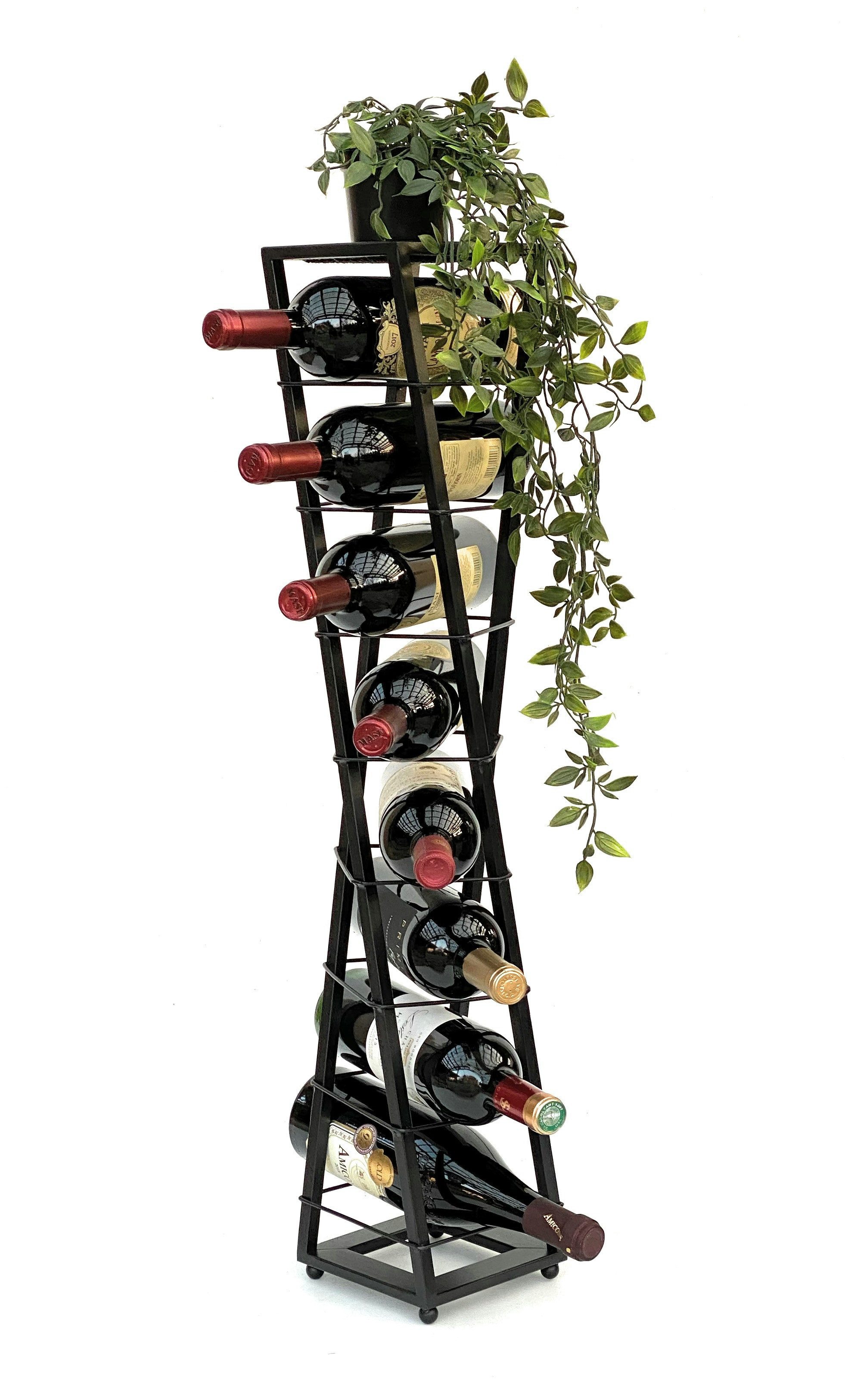 DanDiBo Weinregal Metall Schwarz Blumensäule Esperanza 80 cm Flaschenregal Stehend, Rankhilfe Flaschenständer Flaschenhalter Schwarz Blumenständer – Bild 5 von 5