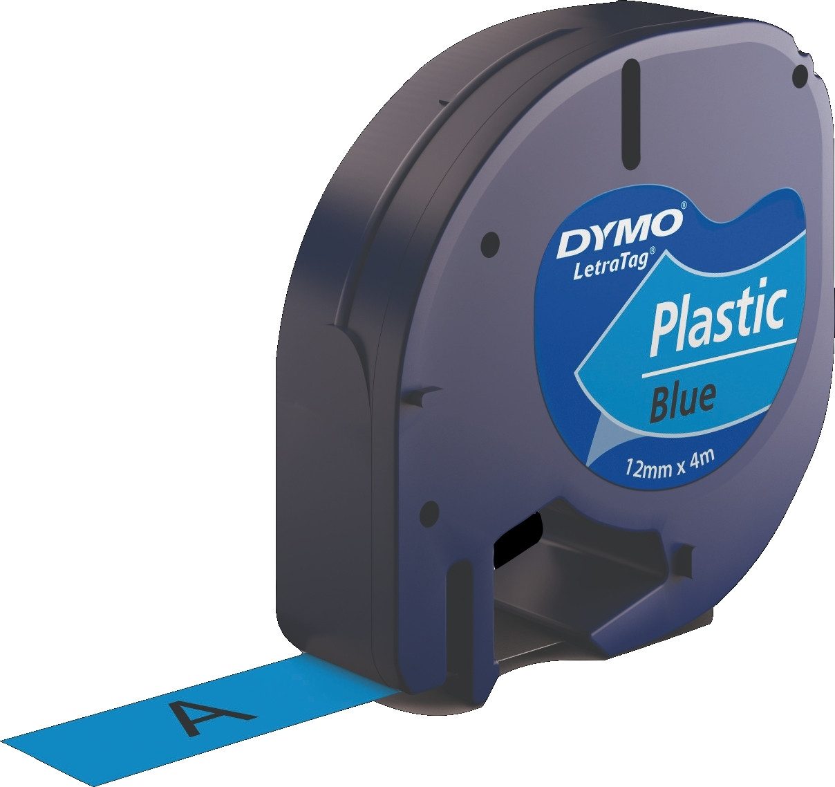 DYMO Beschriftungsband Schriftbandkassette LetraTag 12mm x 4m schwarz auf blau