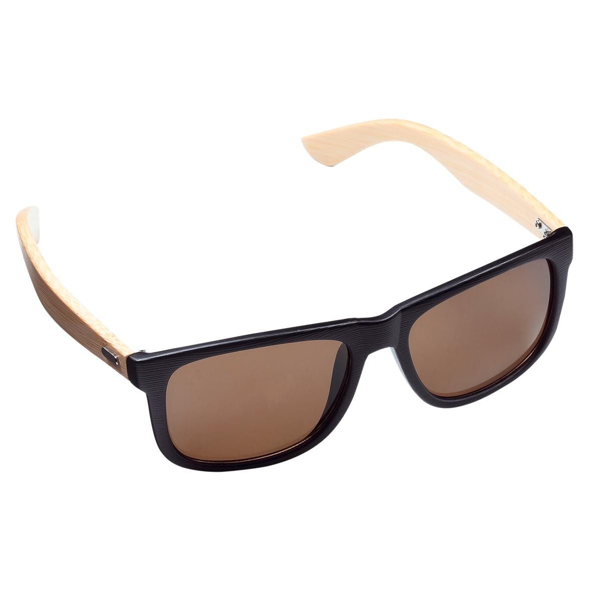 elasto Sonnenbrille Bamboo Brille UV400 Schutz stylische Sonnenbrille in schwarz/braun