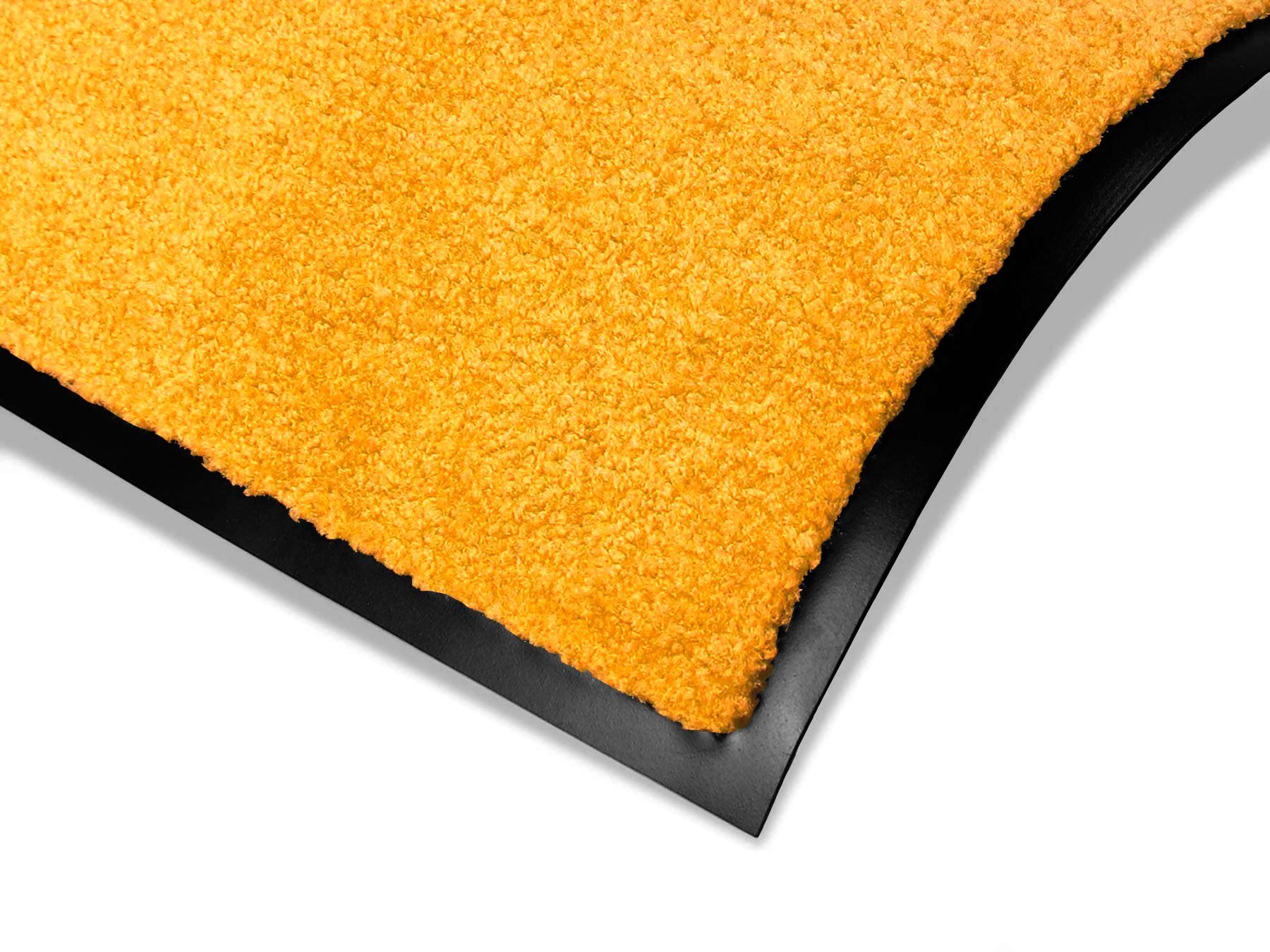 PRO, UV-beständig, Uni-Farben, Schmutzfangmatte in CLEAN Fußmatte Textil, mm, Höhe: Schmutzfangmatte, rechteckig, waschbar 8 Primaflor-Ideen ocker