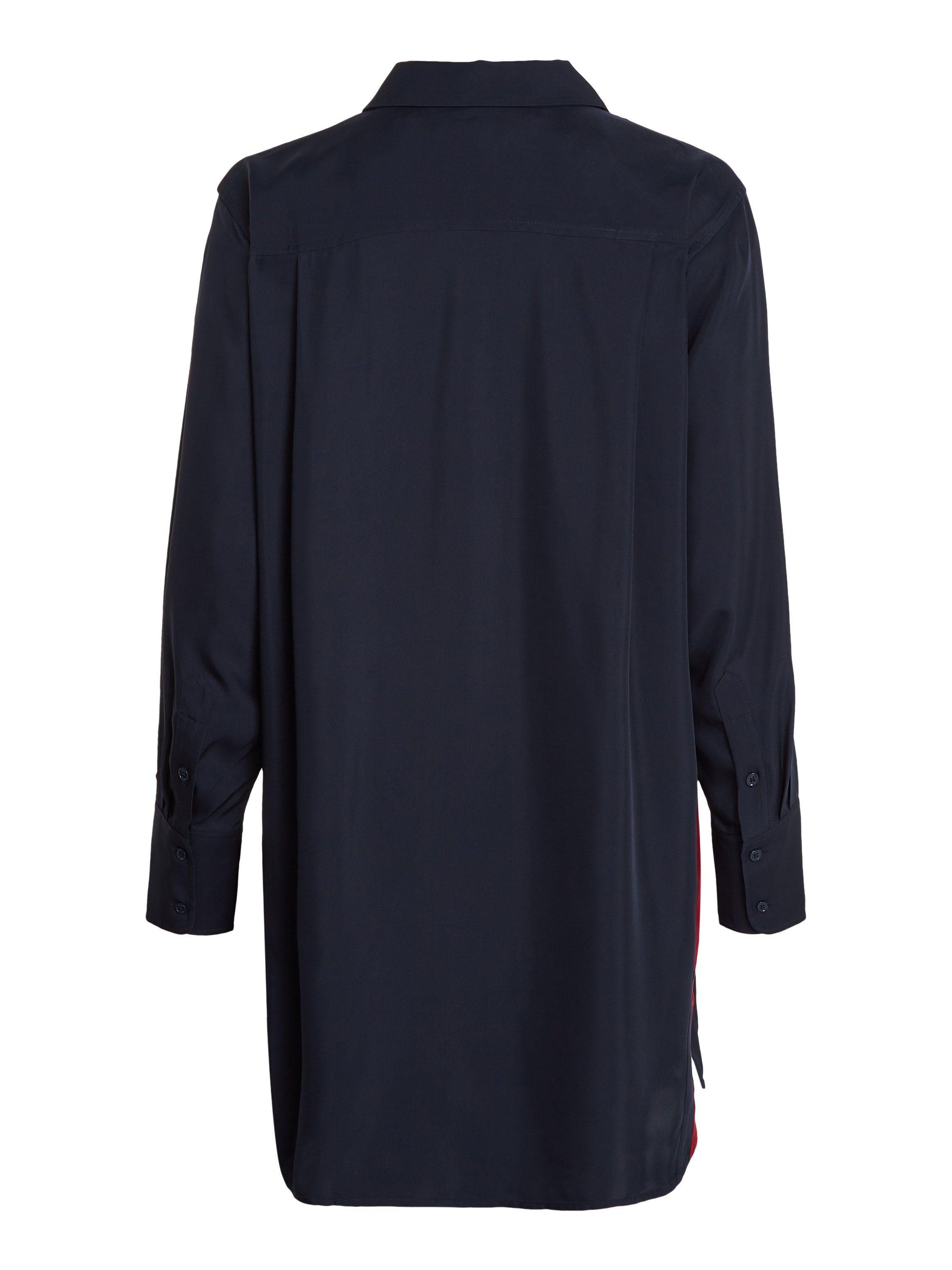 Farben SHORT Hilfiger den Hilfiger STP in typischen Tommy SHIRT DRESS Hemdblusenkleid mit abgerundetem PIECED Saum Tommy GLB