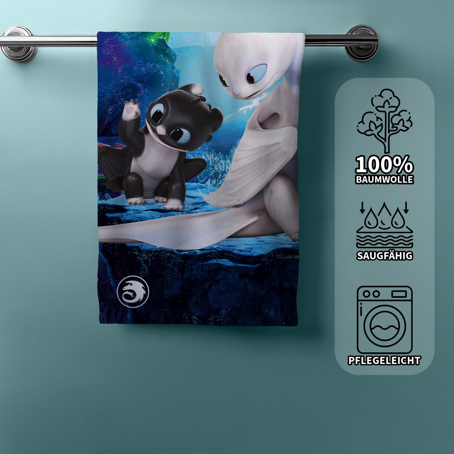 Jerry Fabrics Handtücher Drachenzähmen leicht gemacht Duschtuch Badetuch Strandtuch 70 x 140cm, (1 Duschtuch, 1-St), Langlebig