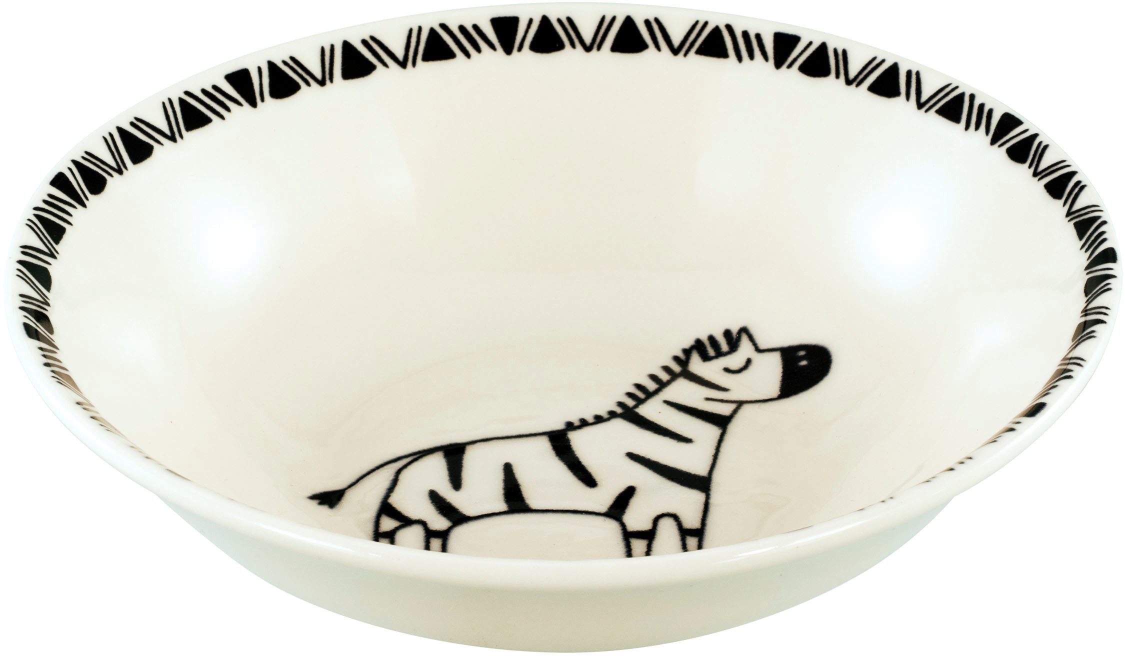CreaTable Müslischale Safari, Schale 18,5 cm, 4-tlg., Steinzeug, (Set, 4-tlg), Unregelmäßig gefärbter Rand, Unikat