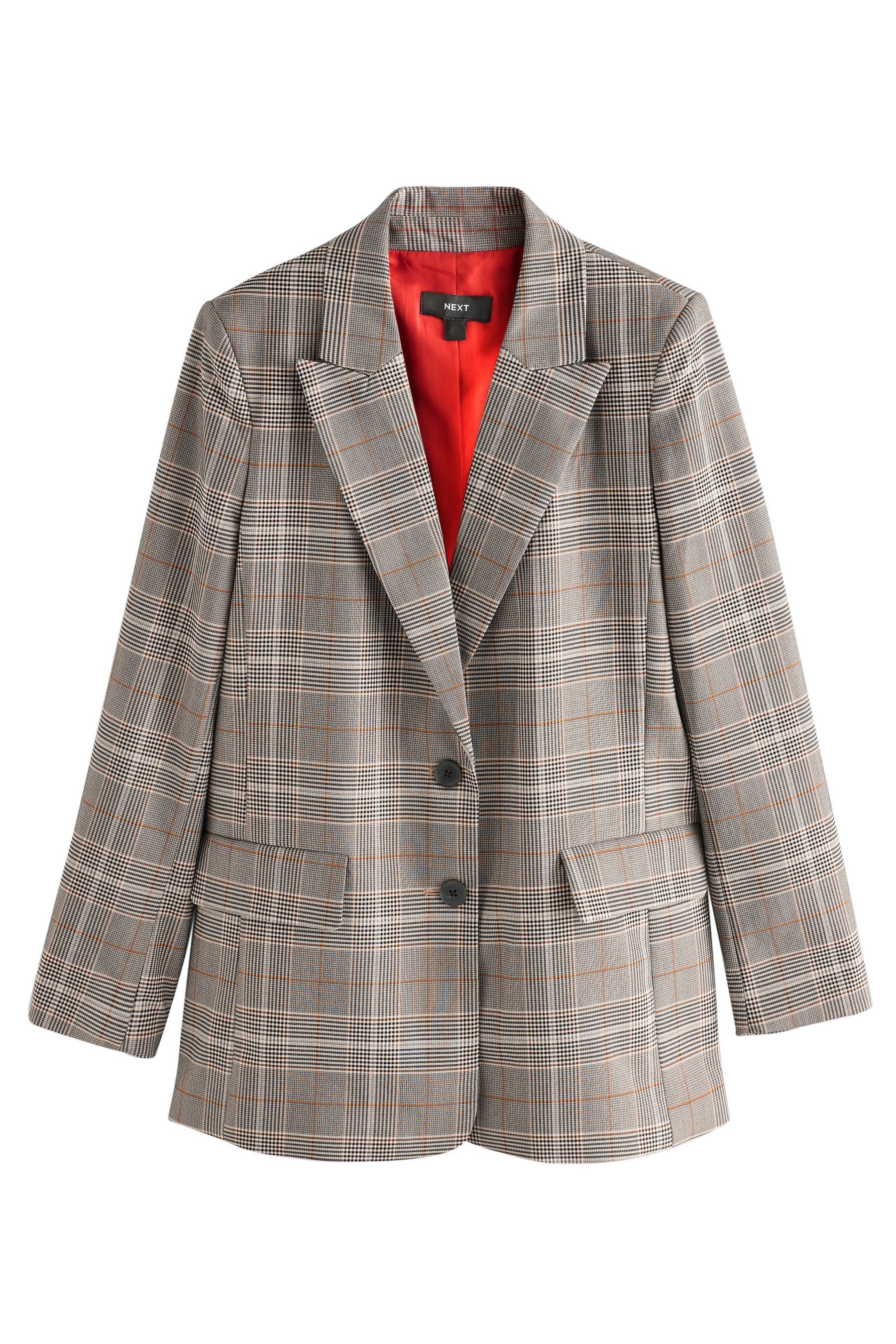 Jackenblazer Einreihiger karierter Blazer