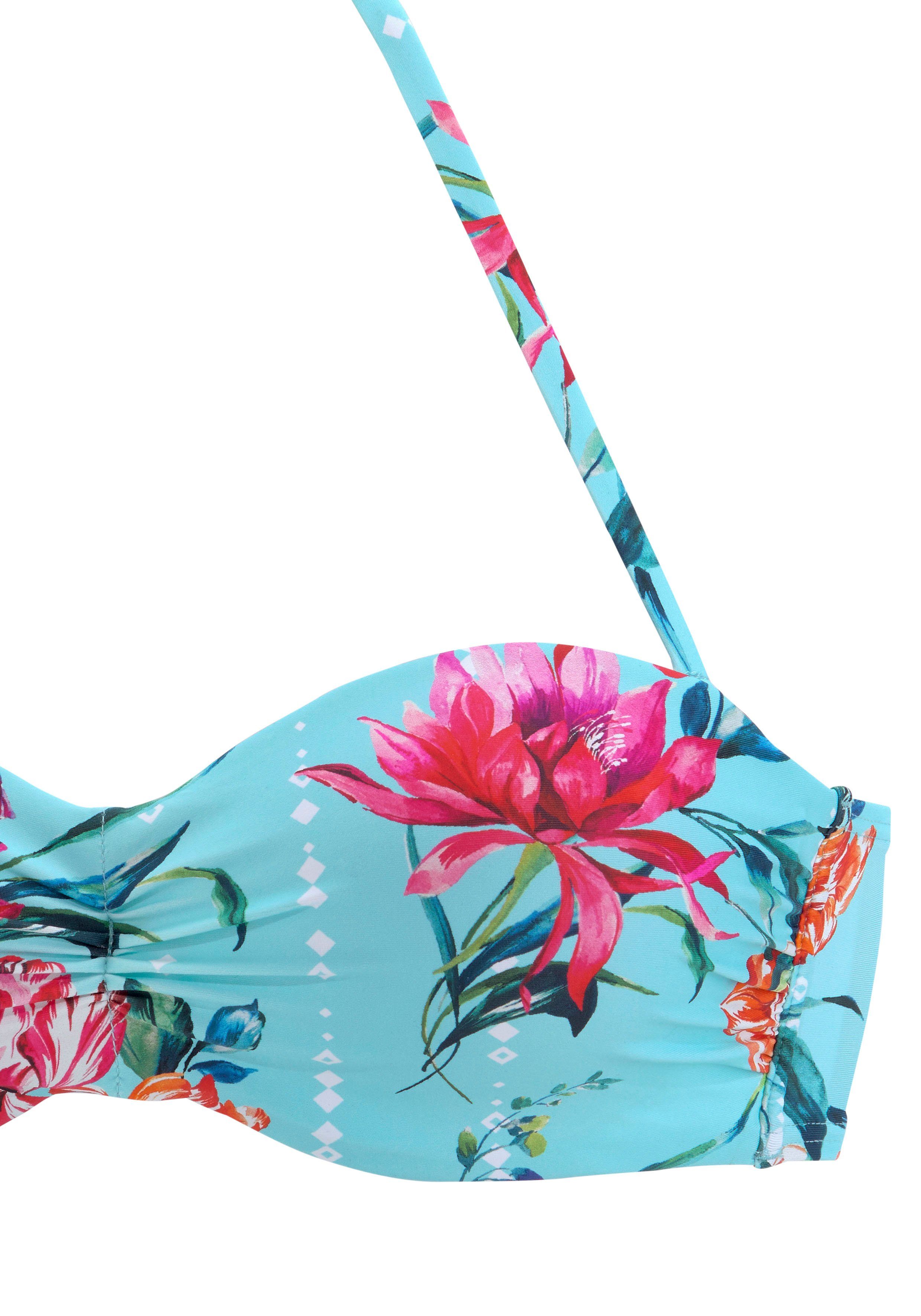 Sunseeker Bügel-Bandeau-Bikini-Top Modern, mit Blumenprint