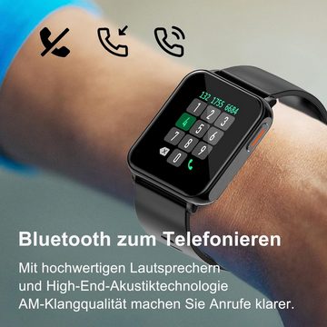 findtime Smartwatch (1,78 Zoll, Android, iOS), Telefonfunktion mit Lautsprecher Fitness Tracker Blutdruck Puls Schlaf