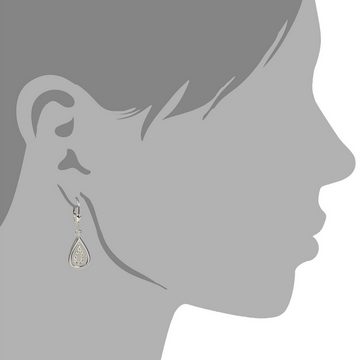SilberDream Paar Ohrhänger SilberDream Ohrringe Damen 925 Silber (Ohrhänger), Damen Ohrhänger Träne aus 925 Sterling Silber, Farbe: silber, weiß