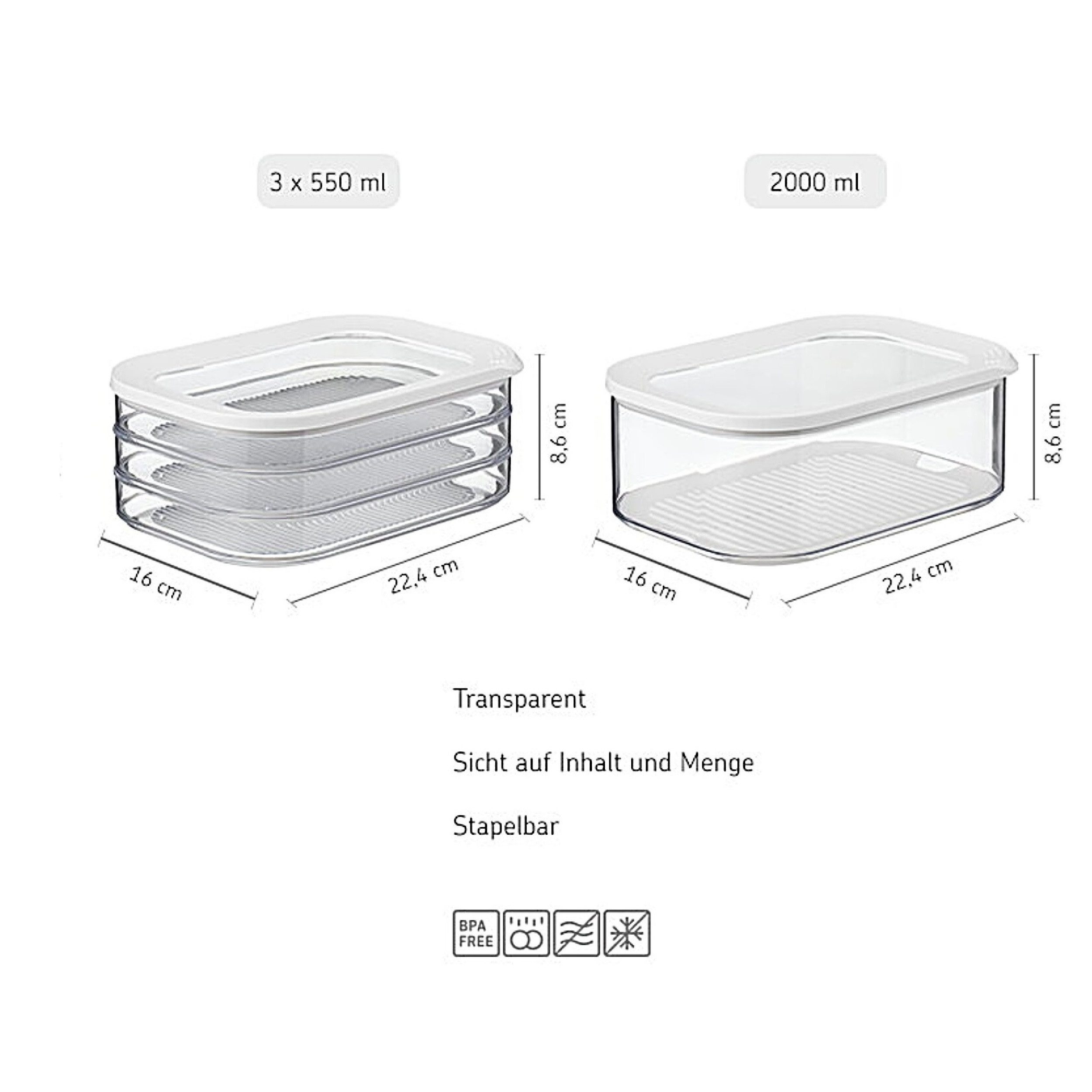 Mepal Vorratsdose Frischhaltedosen Starter-Set für Meat & Cheese, spülmaschinenfest, Styrol-Acrylnitril (SAN), Polyethylen (PE), Ideal für Lebensmittelaufbewahrung, Nordic Green