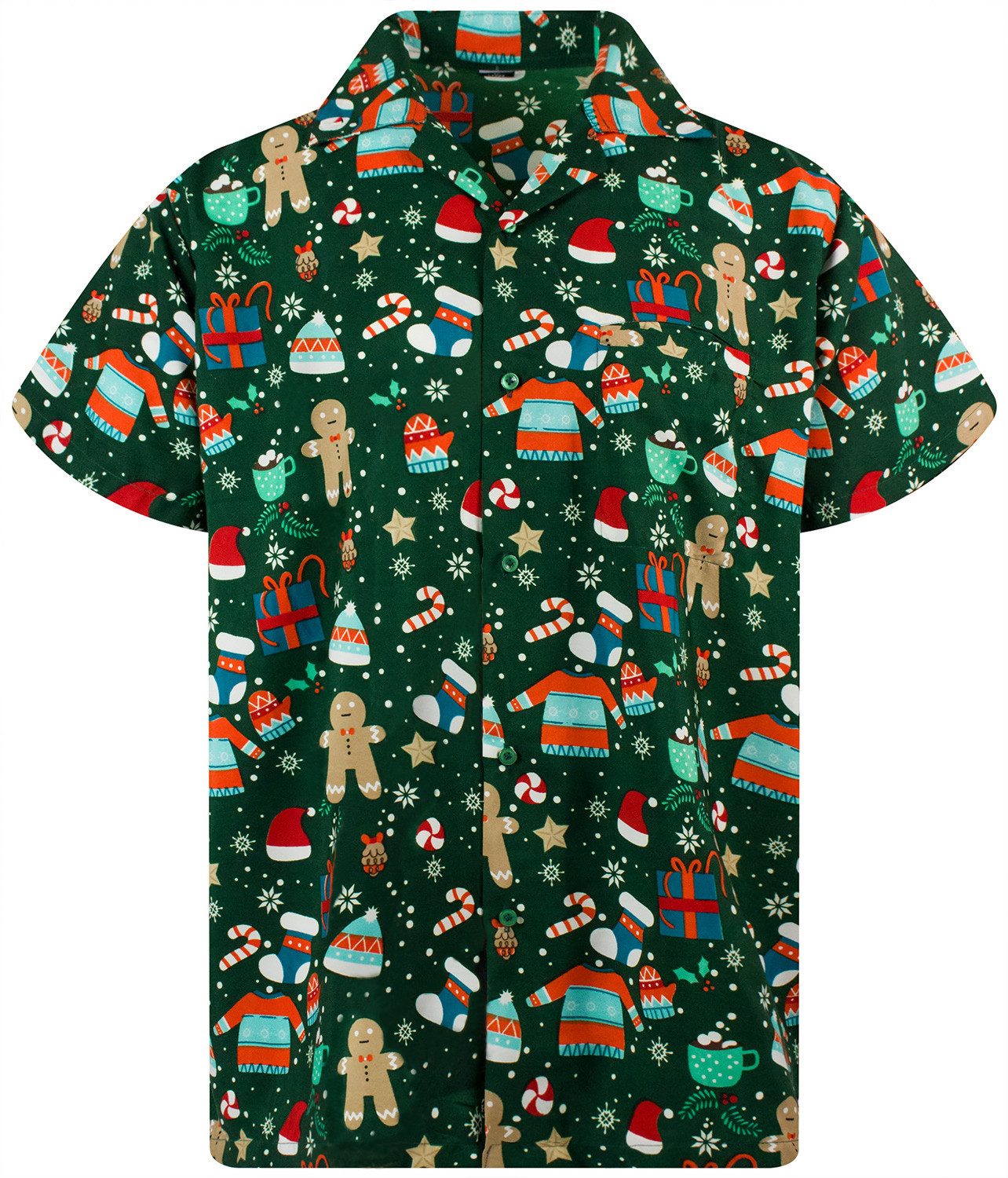 King Kameha Hawaiihemd Christmas Gingerbread Kurzarm günstig online kaufen