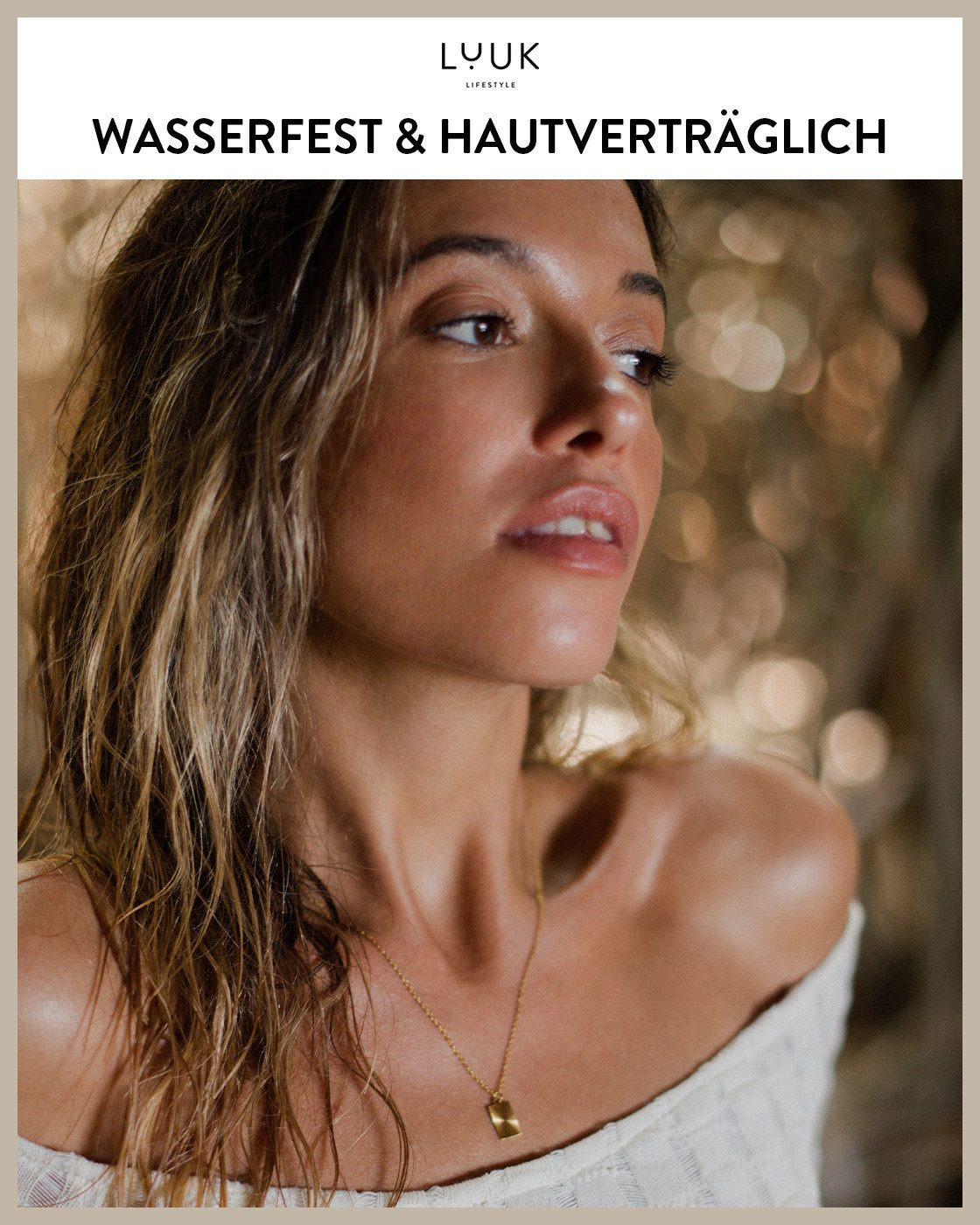 LUUK LIFESTYLE Kette mit Anhänger Rechteck Sonnen, mit HAPPINESS Spruchkart günstig online kaufen